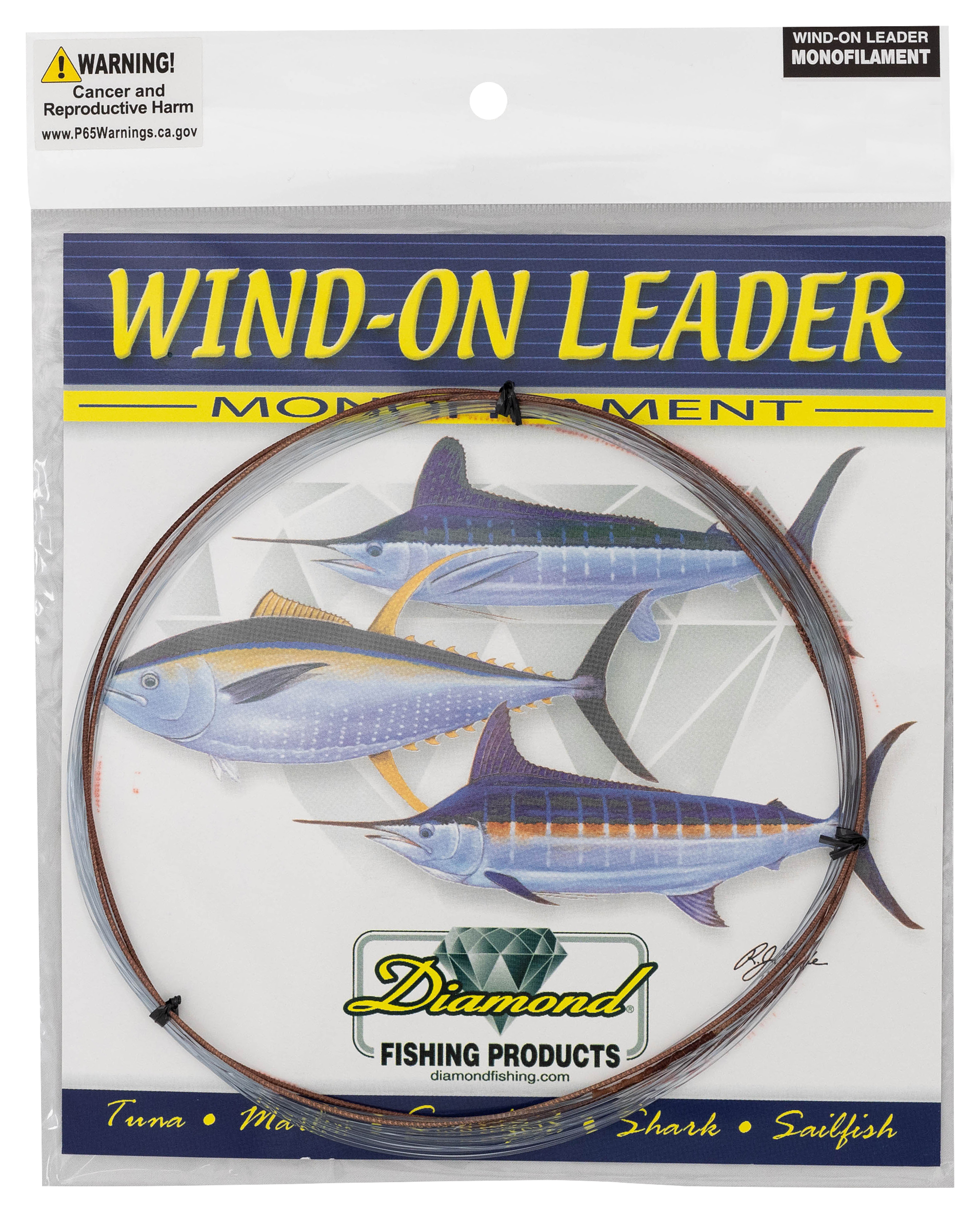 Momois Diamond Wind-On Monofilament Leader - Smoke Blue - 250 lb.