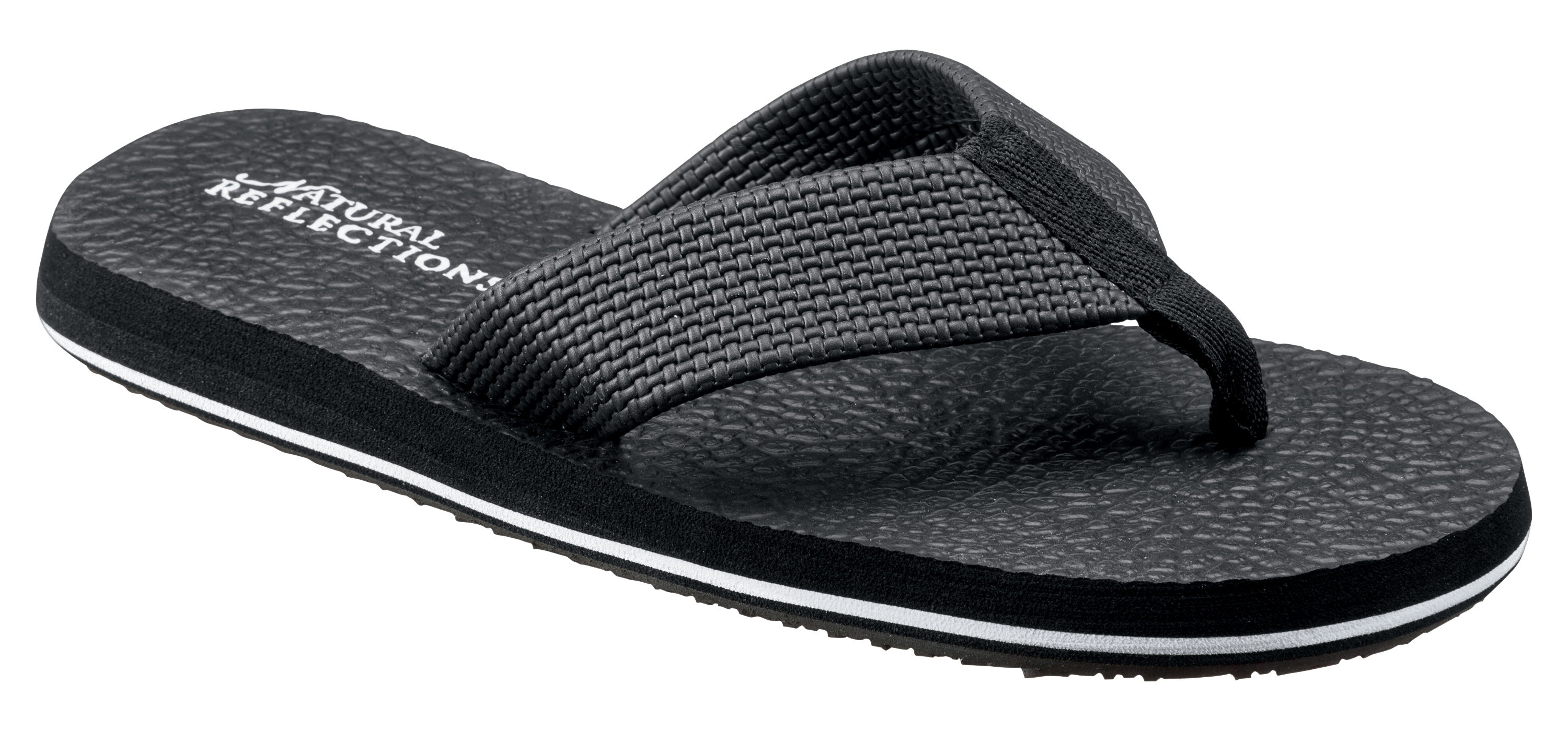 Natural Reflections Sarah Soda Flip Sandals for Ladies - Black - 9