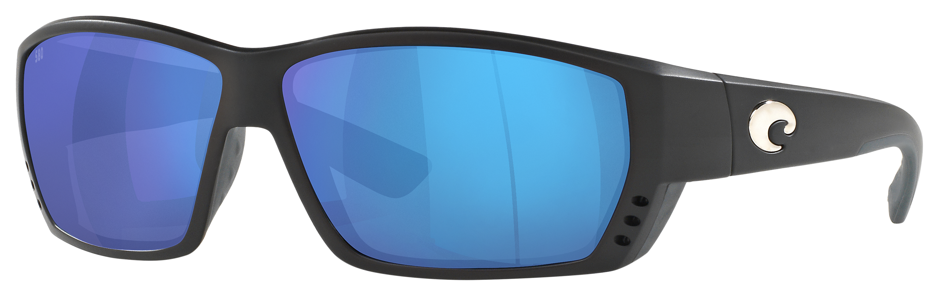 Costa Del Mar Tuna Alley 580G Glass Polarized Sunglasses - Matte Black/Blue Mirror - X-Large - Costa Del Mar