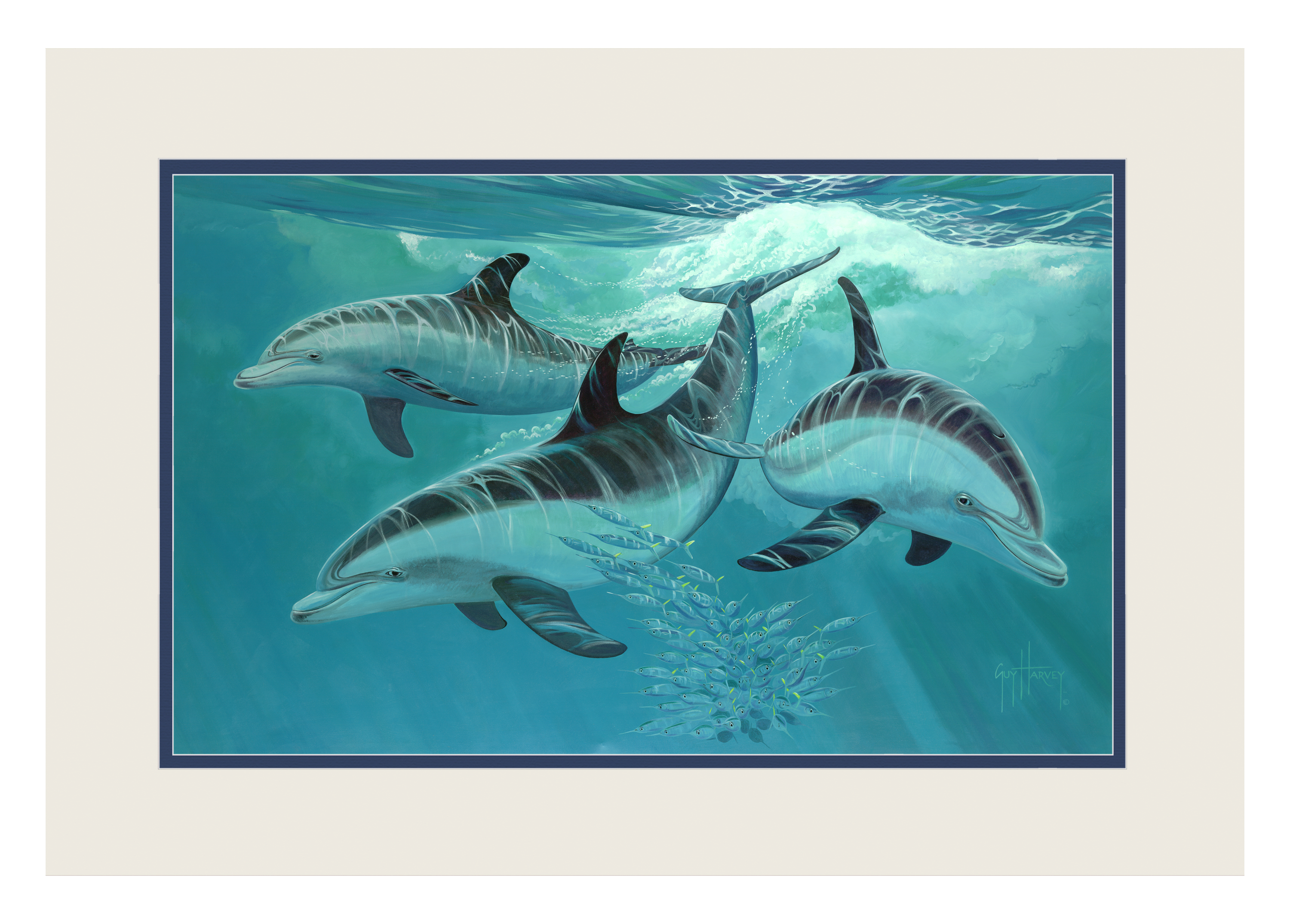 Guy Harvey Nosin Around Double Matted Mini Print