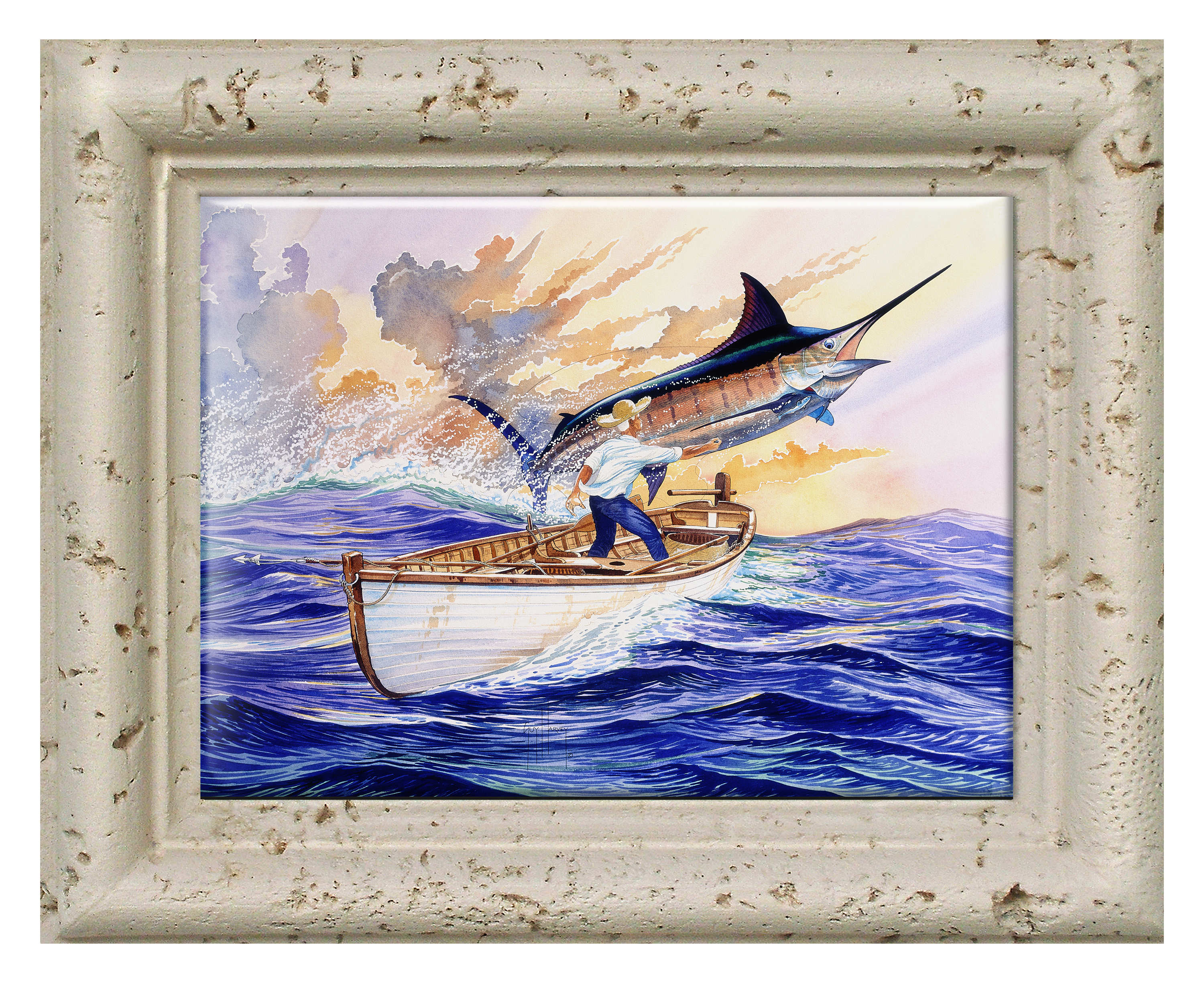 Guy Harvey The Old Man and the Sea Ceramic Tile Art