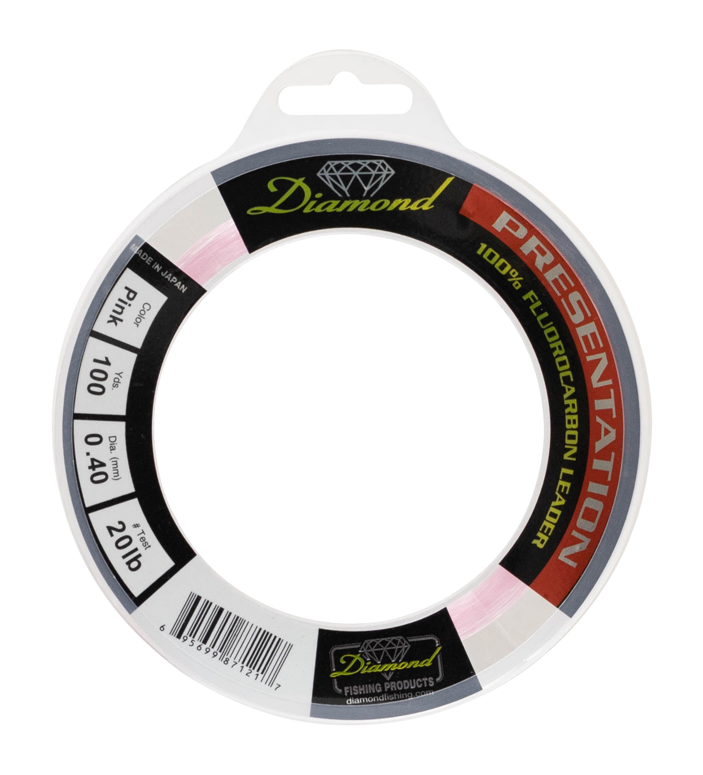 Momois Diamond Presentation Fluorocarbon Leader - Pink - 40 lb.