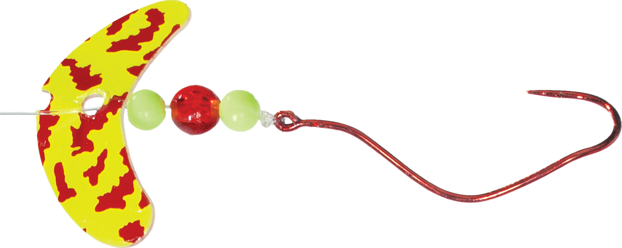 Image of Mack's Lure Smile Blade Slow Death Spinner Rig - 1.1″ - Chartreuse Red/Yellow Ruby