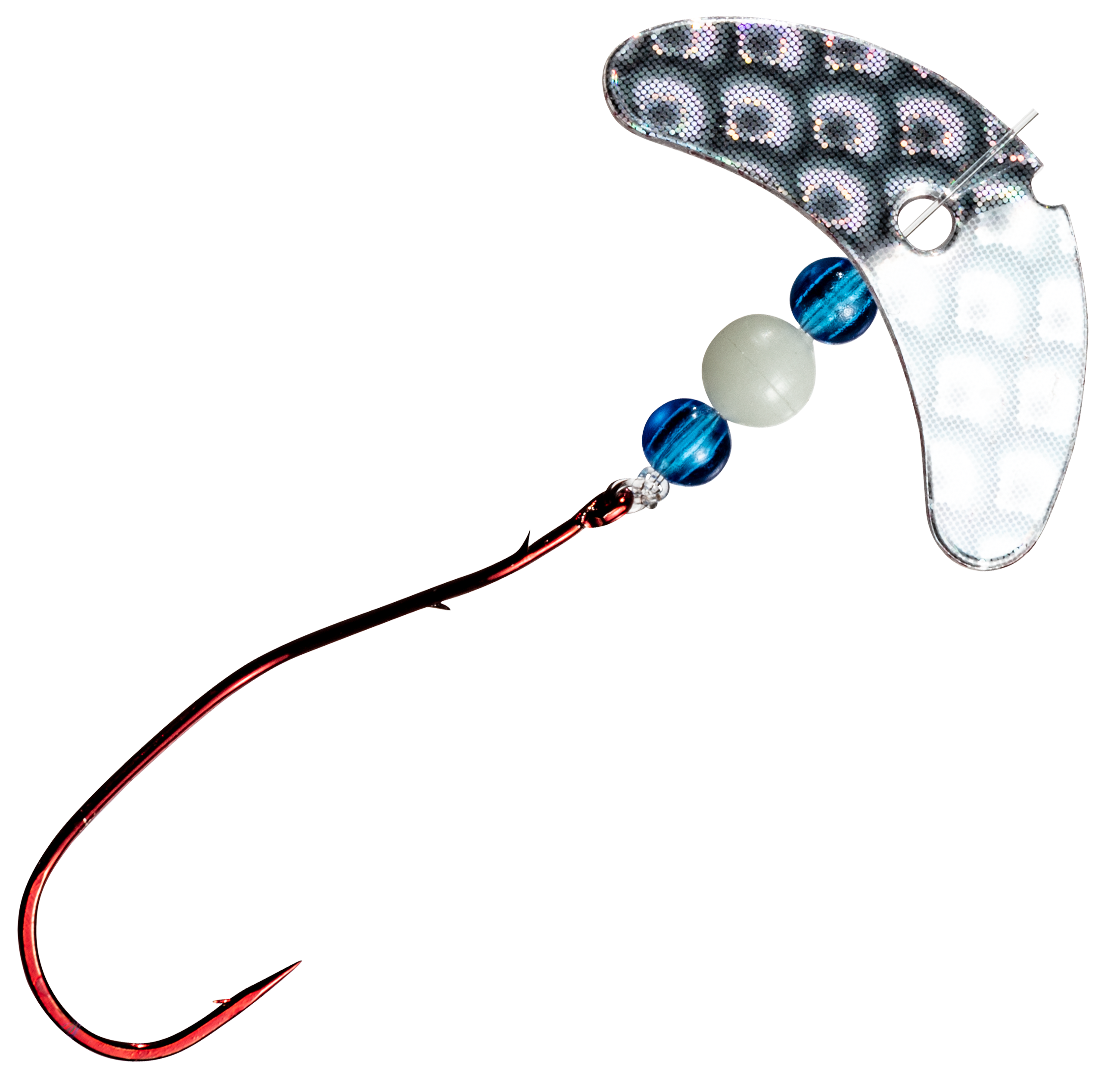 Image of Mack's Lure Smile Blade Slow Death Spinner Rig - 1.1″ - Silver/Glo/Blue