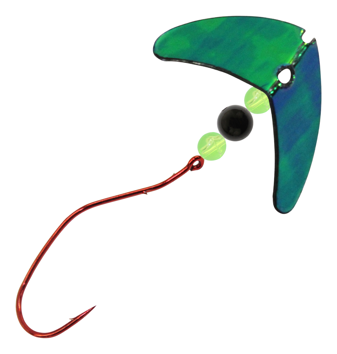 Image of Mack's Lure Double Whammy Walleye Series Spinner Rig - 1.5″ - Motor Oil/Chartreuse Black