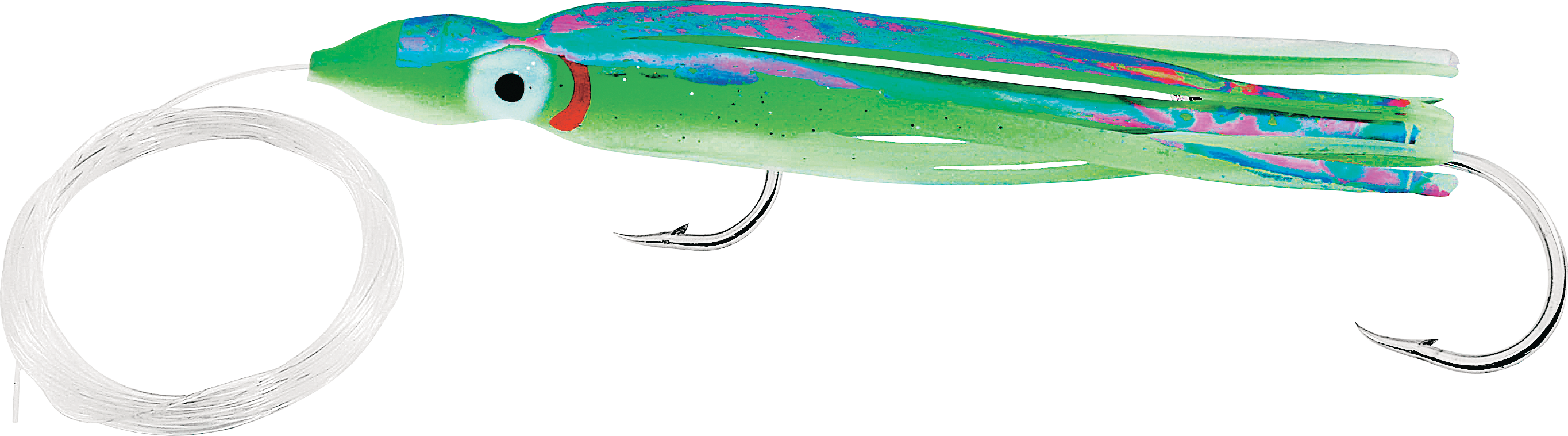 Delta Tackle 4.5' Rigged Squid - 4-1/2″ - Green Oil Slick - Delta Tackle