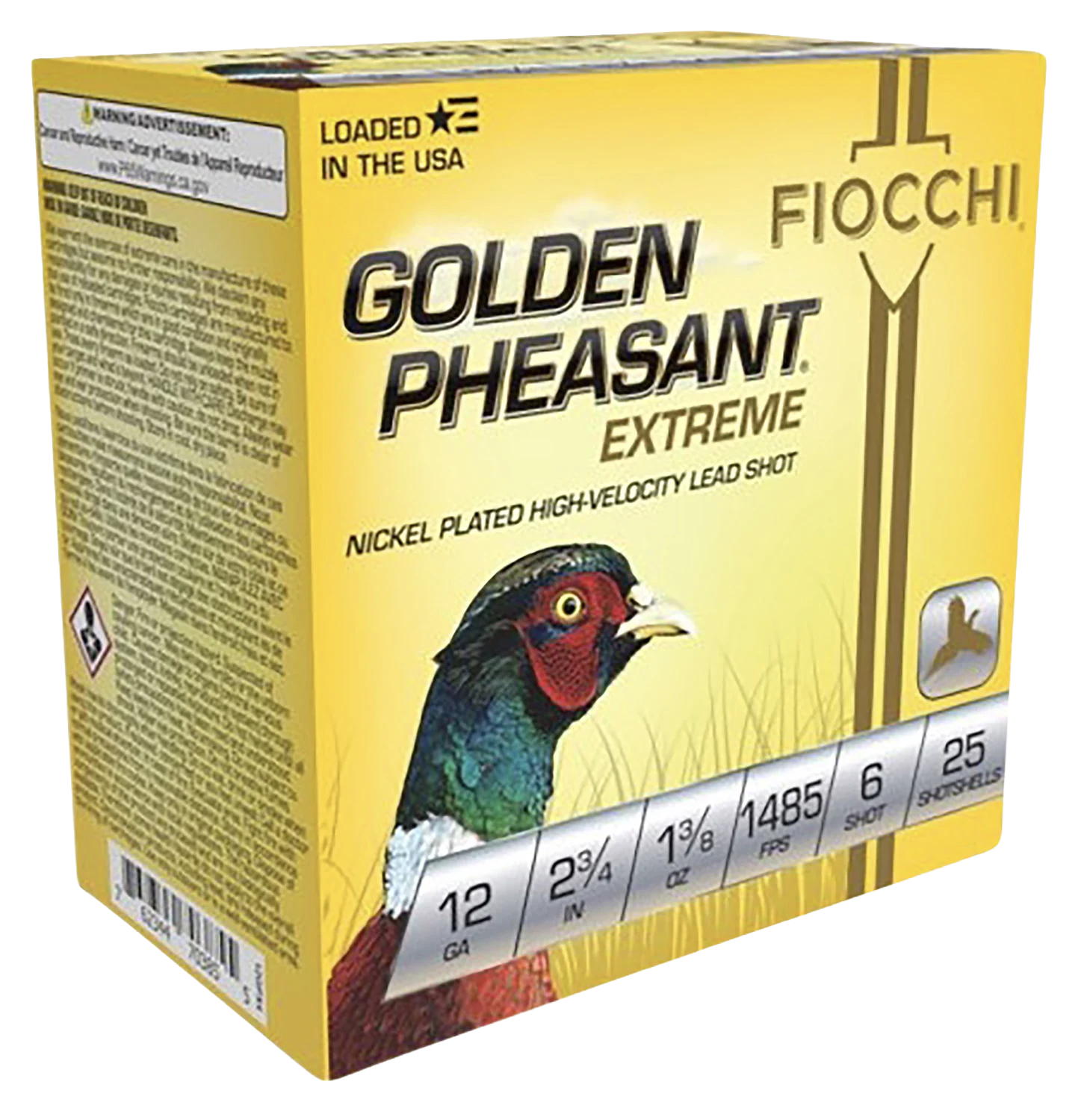 Fiocchi Golden Pheasant Extreme High-Velocity 12-Ga. 2-3/4? 1-3/8 oz. Nickel-Plated Lead Shotshells - #6 - 250 Rounds