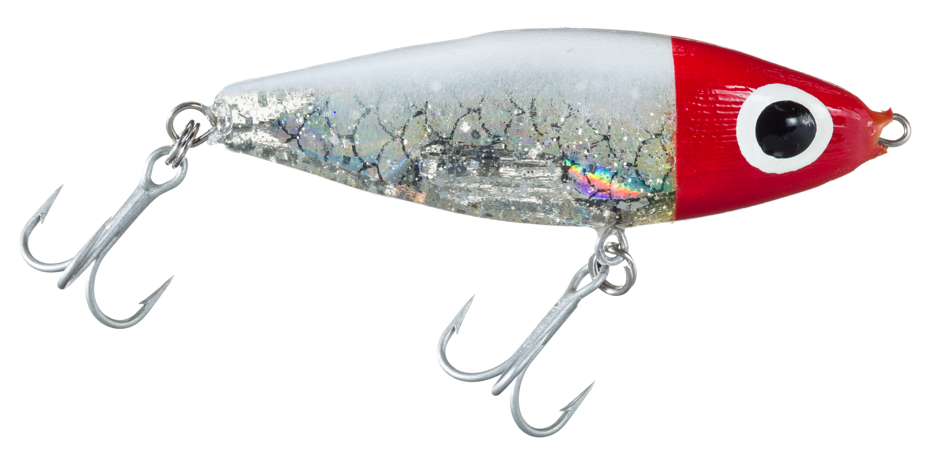 Paul Browns Soft-Dine - Red Head/White Back/Silver Glitter - 2-5/8