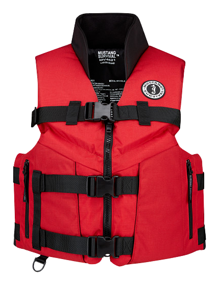 Mustang Survival ACCEL100 Fishing Life Vest - Red/Black - L