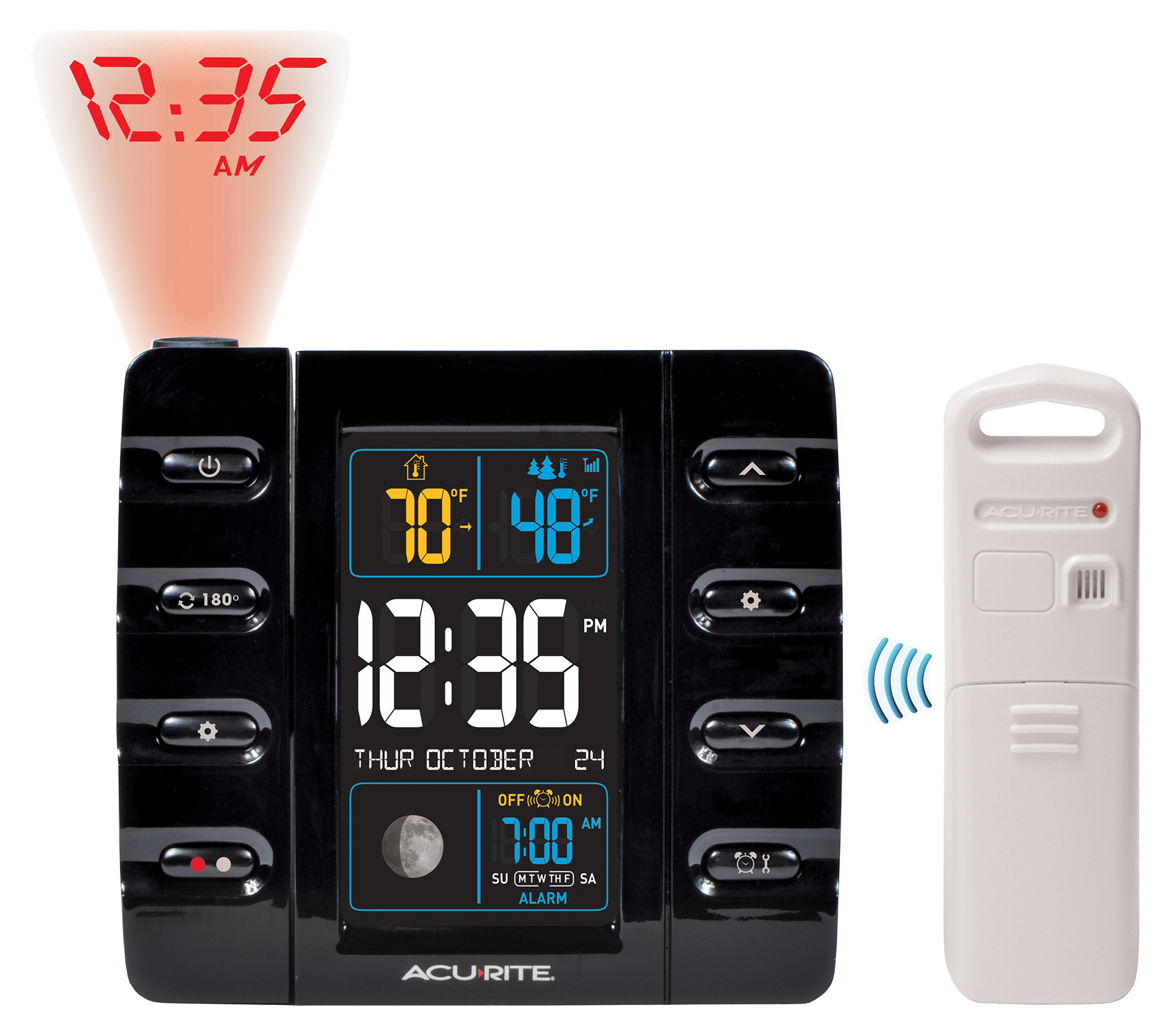AcuRite Atomic Alarm Clock with Projection and Outdoor Temp