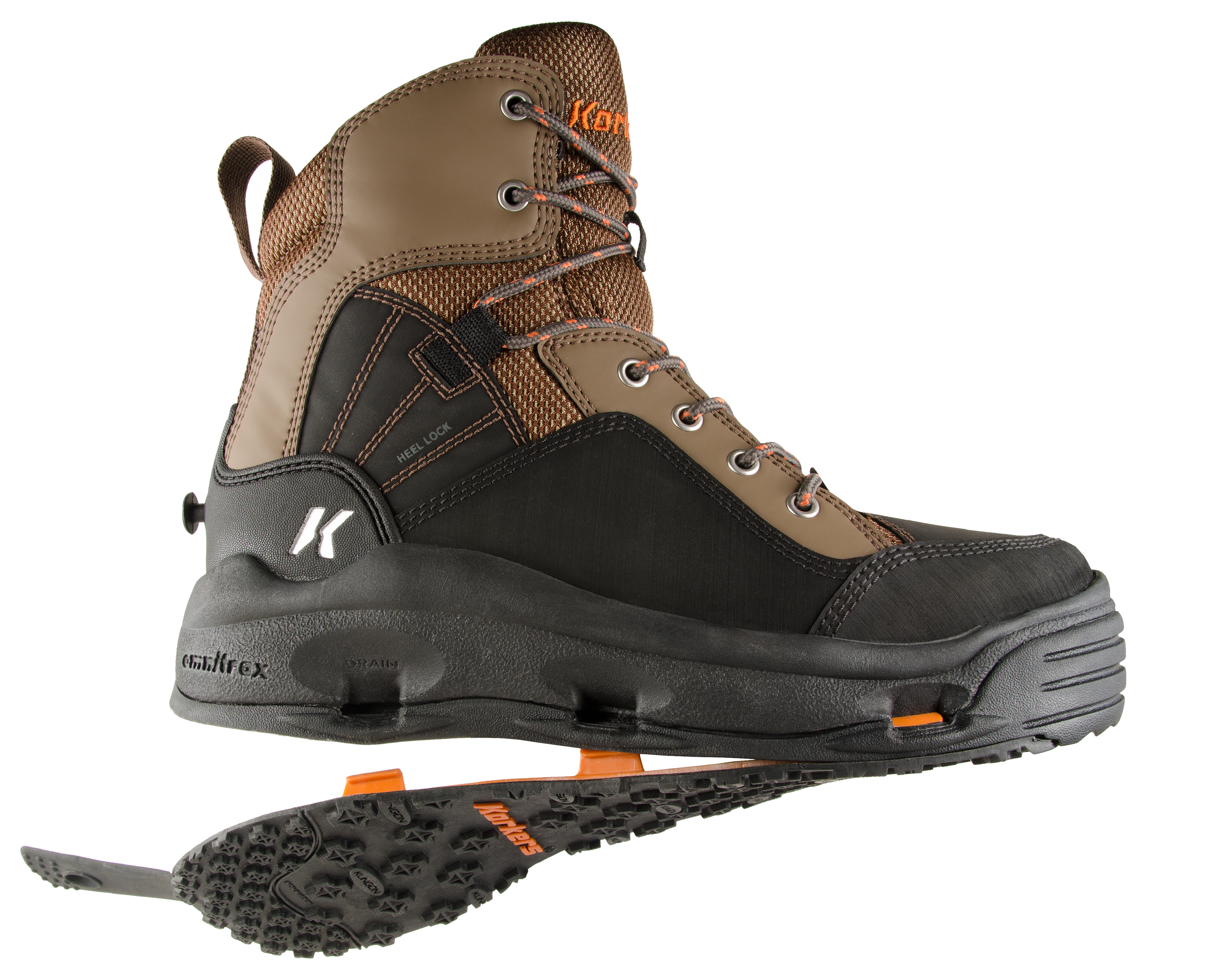 Korkers BuckSkin Kling-On/Studded Kling-On Wading Boots for Men - Chocolate