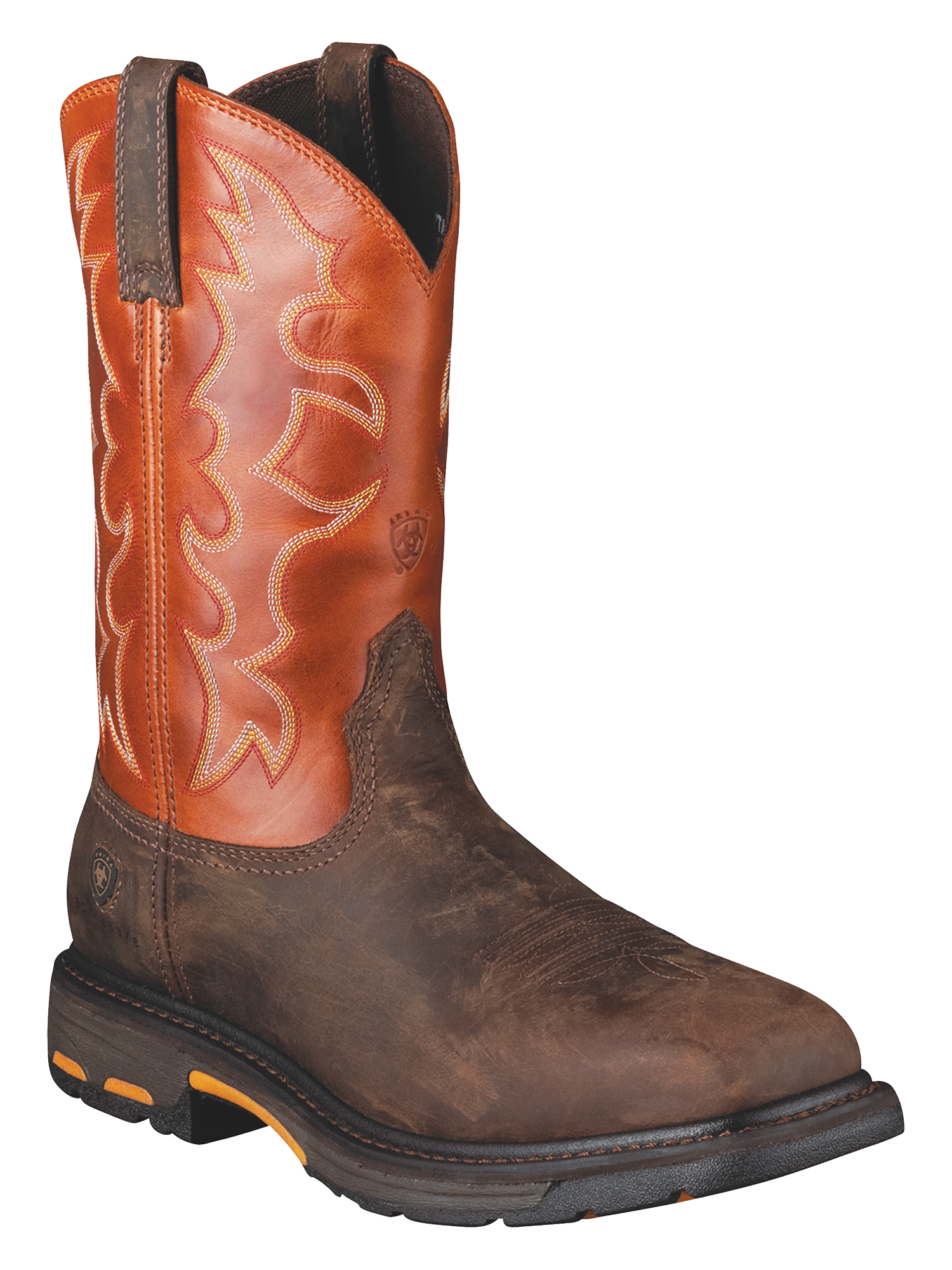Ariat Workhog Wide Square Toe Steel Toe Pull On Work Boots for Men - Dark E