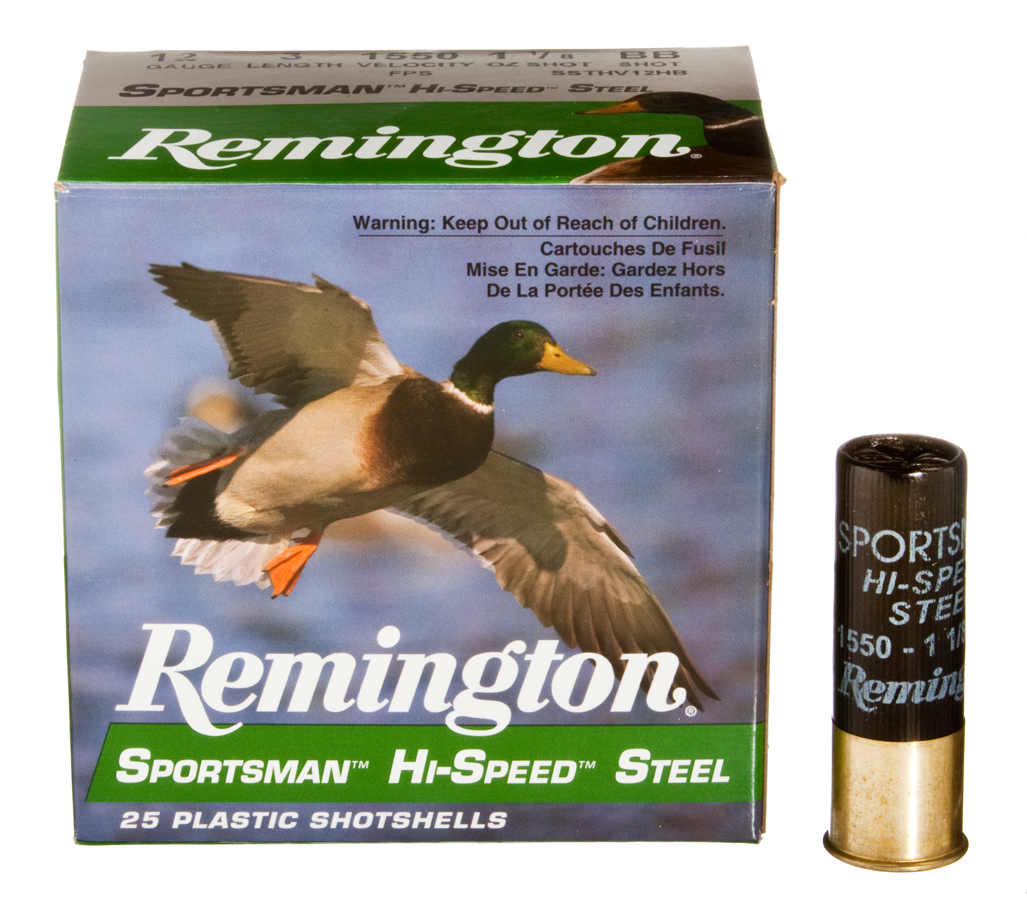 Remington Sportsman Hi-Speed Steel Shotshells - 12 Gauge - #2 Shot - 1550 FPS - 1-3/8 oz. - 250 Rounds - Remington