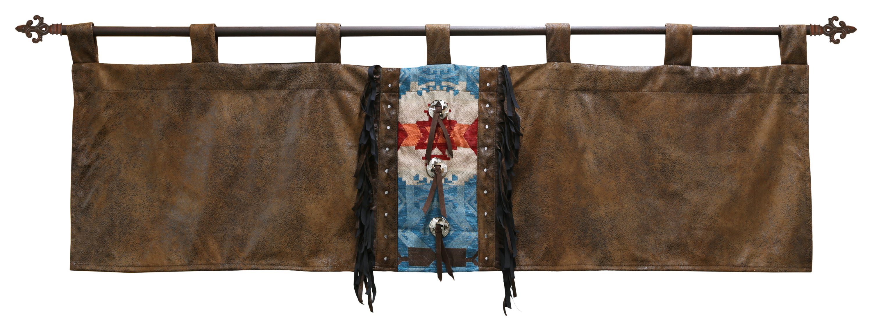 Turquoise Chamarro Collection Tab Drapes and Valance - Valance