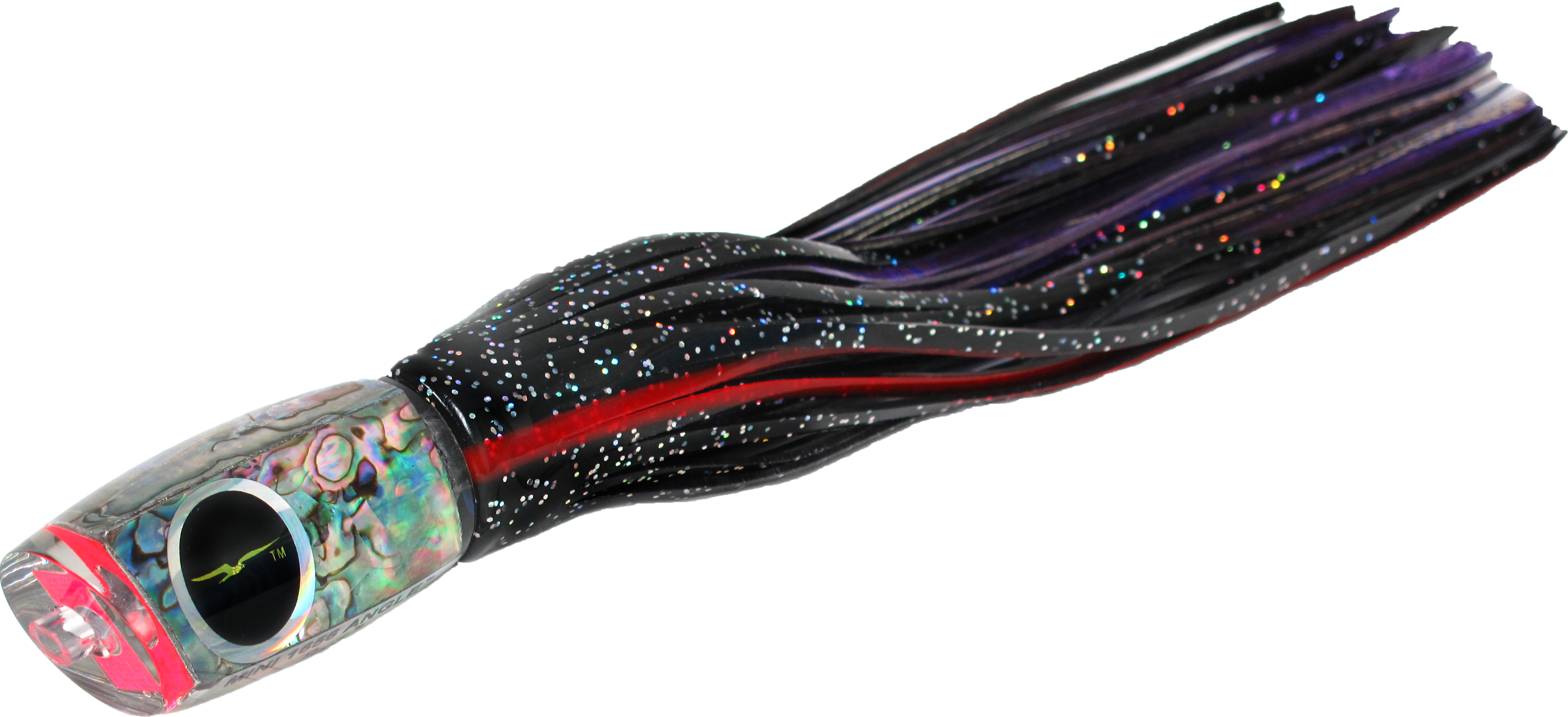 Image of Black Bart 1656 Angled Nose Squid - 12″ - Black Red-Purple Fleck