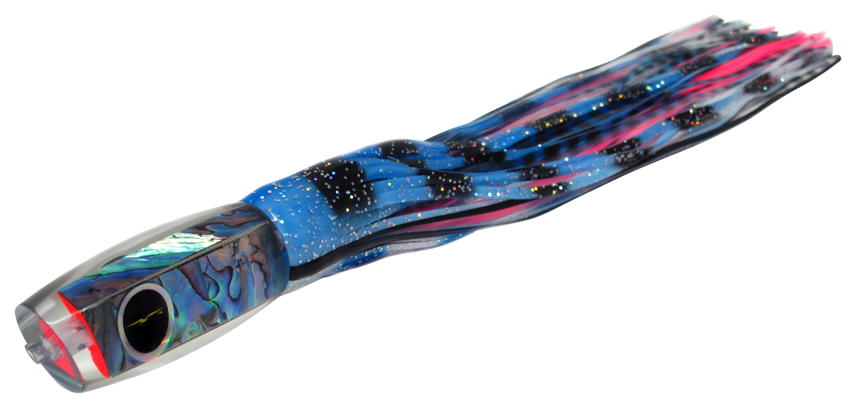 Image of Black Bart 1656 Angled Nose Squid - 17-5/8″ - Oceanic Blue/Blue Pink Tiger