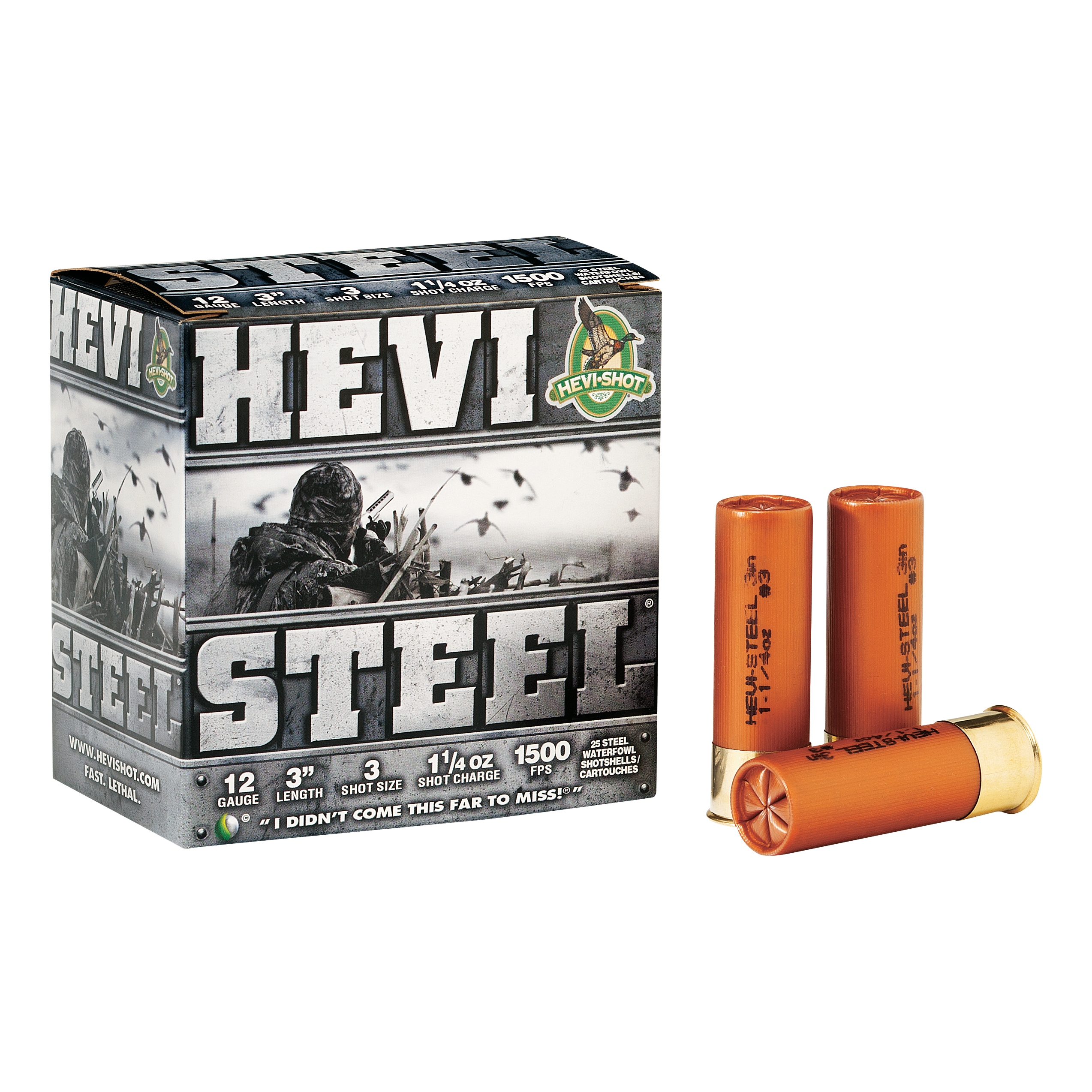 HEVI-Shot HEVI-Steel 12-Ga. 3? 1-1/4 oz. Shotshells - 2 Shot - 25 Rounds