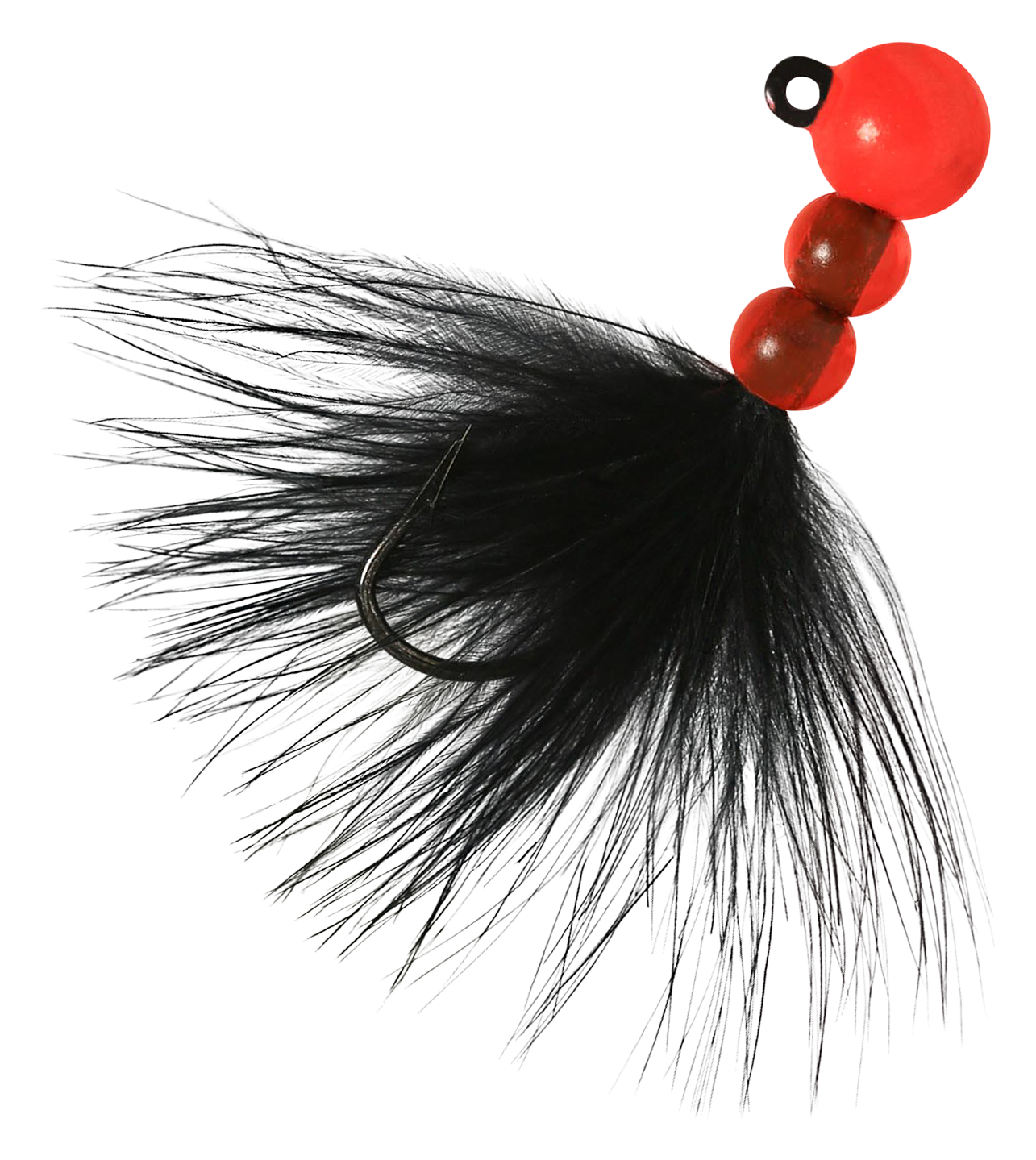 Image of Hawken Fishing Beau Mac Pro Series Steelhead Marabou Bead Jig - Flame Black - 1″