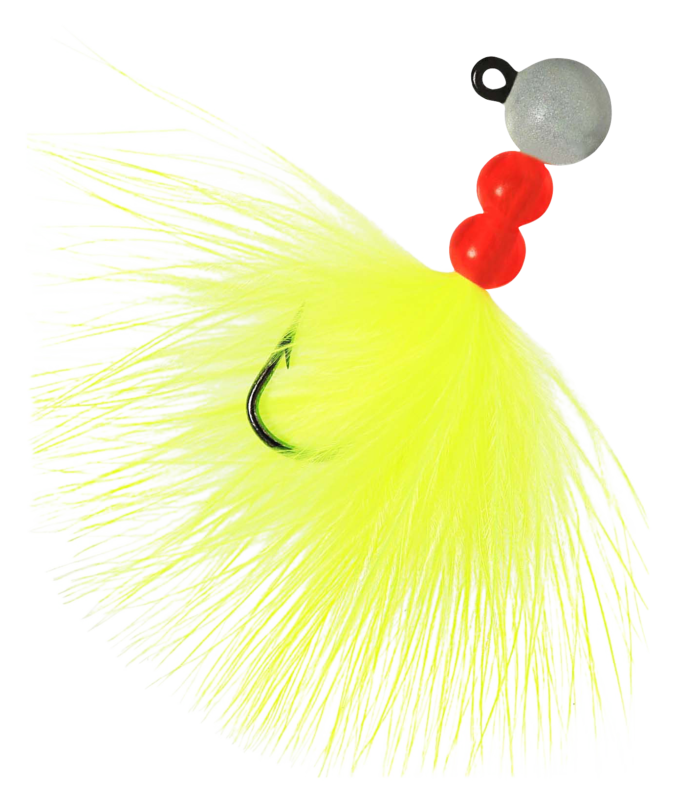 Image of Hawken Fishing Beau Mac Pro Series Steelhead Marabou Bead Jig - Glow White/Chartreuse - 1″