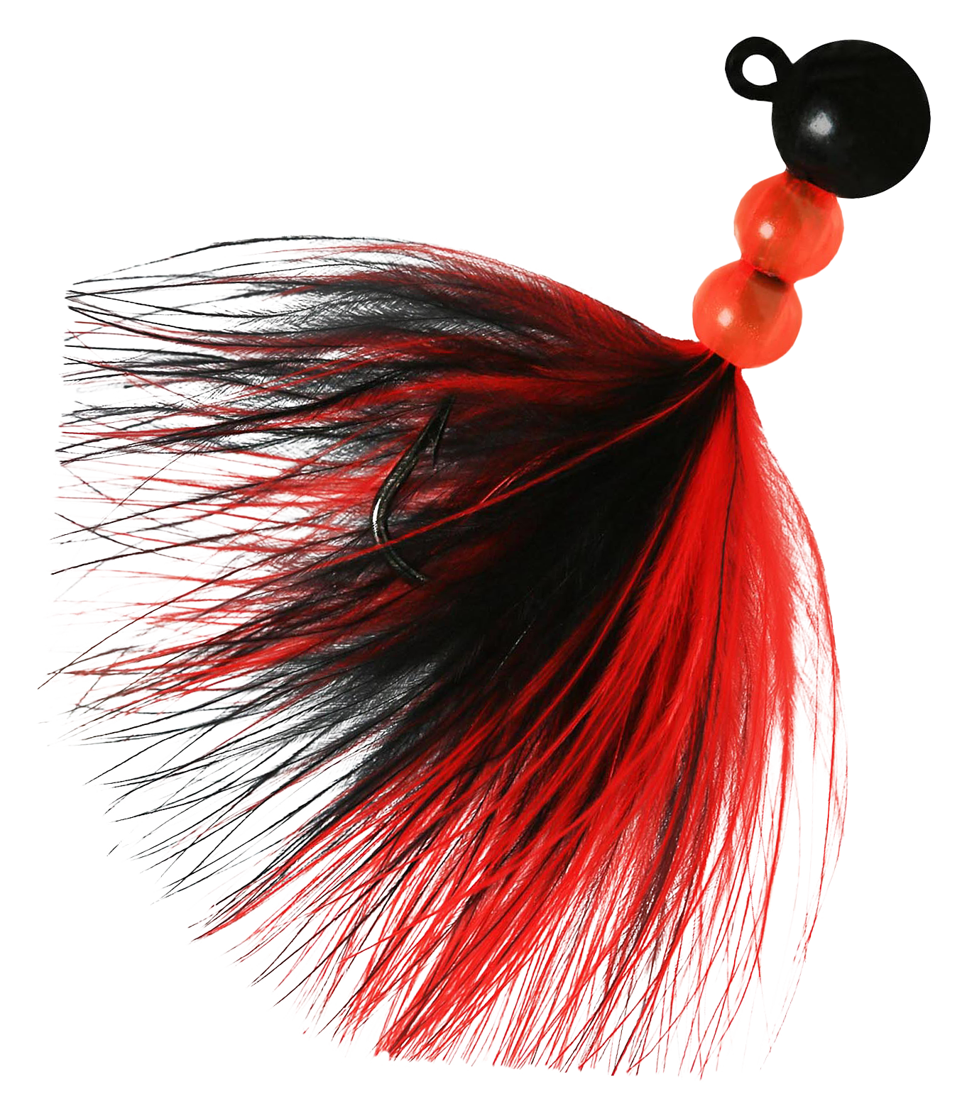 Image of Hawken Fishing Beau Mac Pro Series Steelhead Marabou Bead Jig - Black/Black Red - 1″