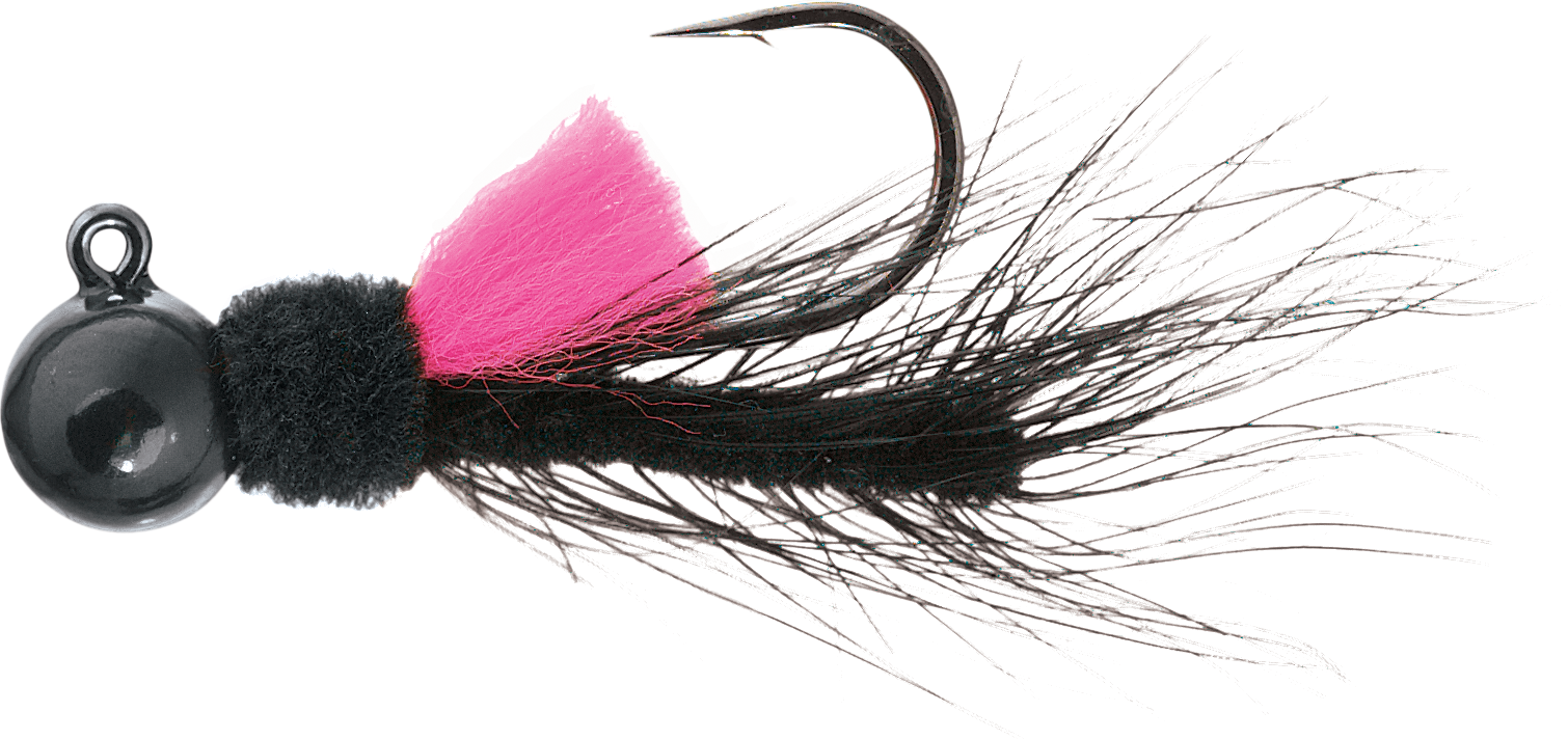 AeroJig Hackle Jig - 1/4 oz. - Black/Black/Cerise