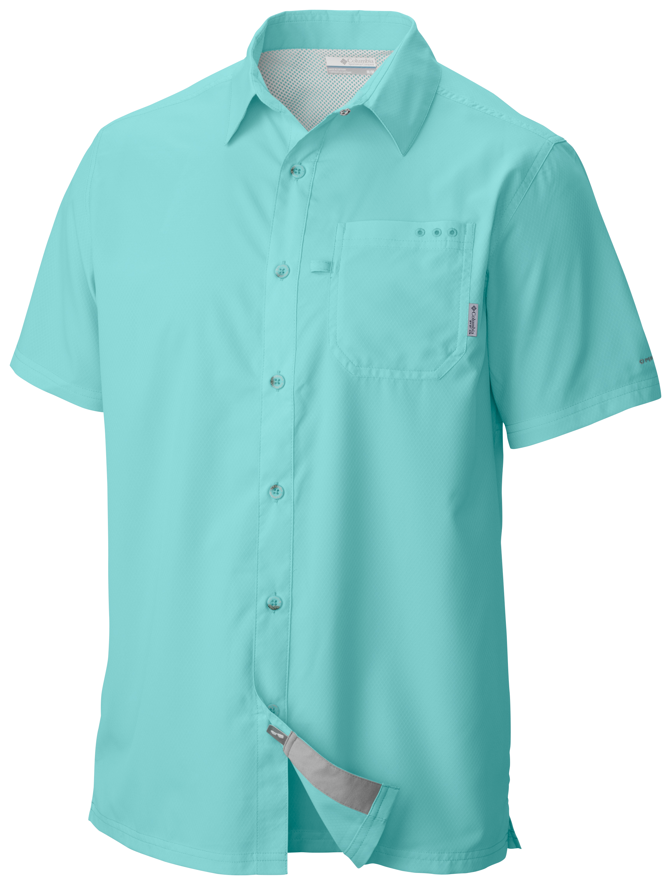 Image of Columbia PFG Slack Tide Camp Short-Sleeve Button-Down Shirt for Men - Gulf Stream - XL