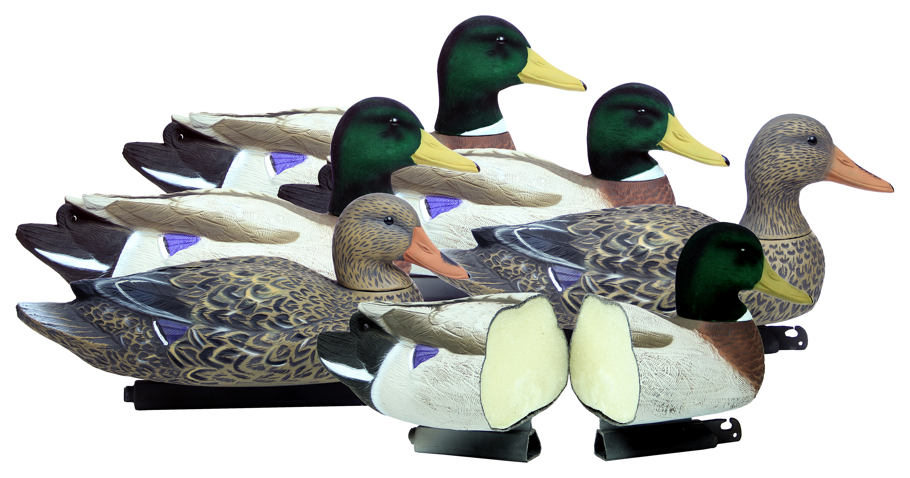 Higdon Outdoors Flocked-Head Battleship Foam-Filled Mallard Duck Decoys