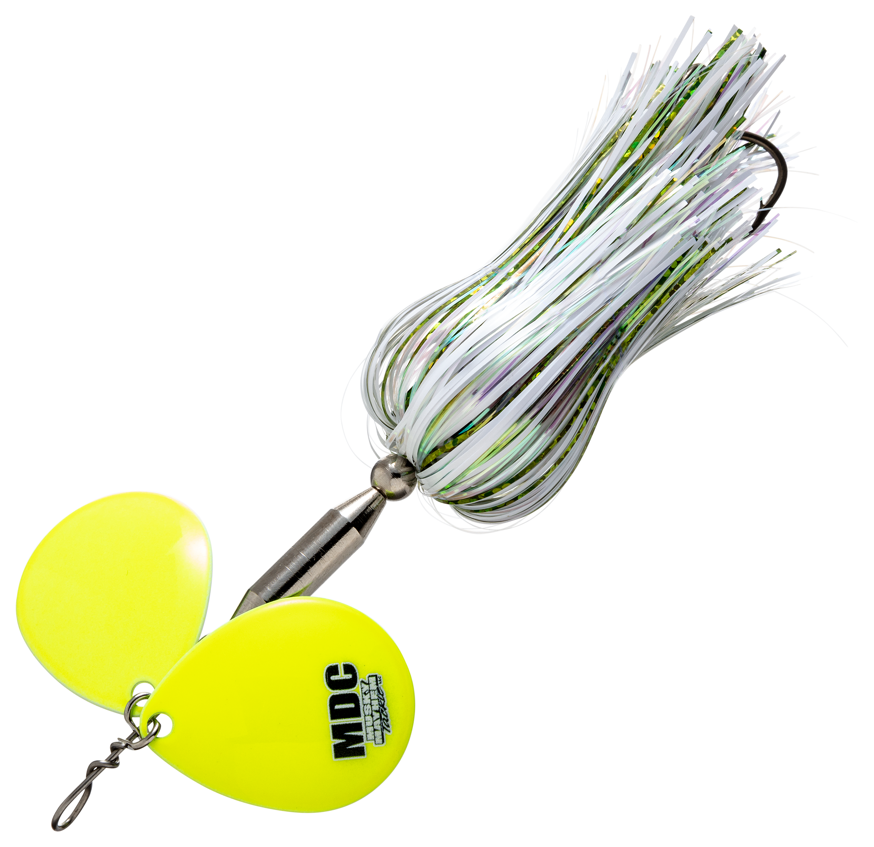 Musky Mayhem Tackle Micro Double Cowgirl Spinner - 3/4 oz. - White/Chartreu