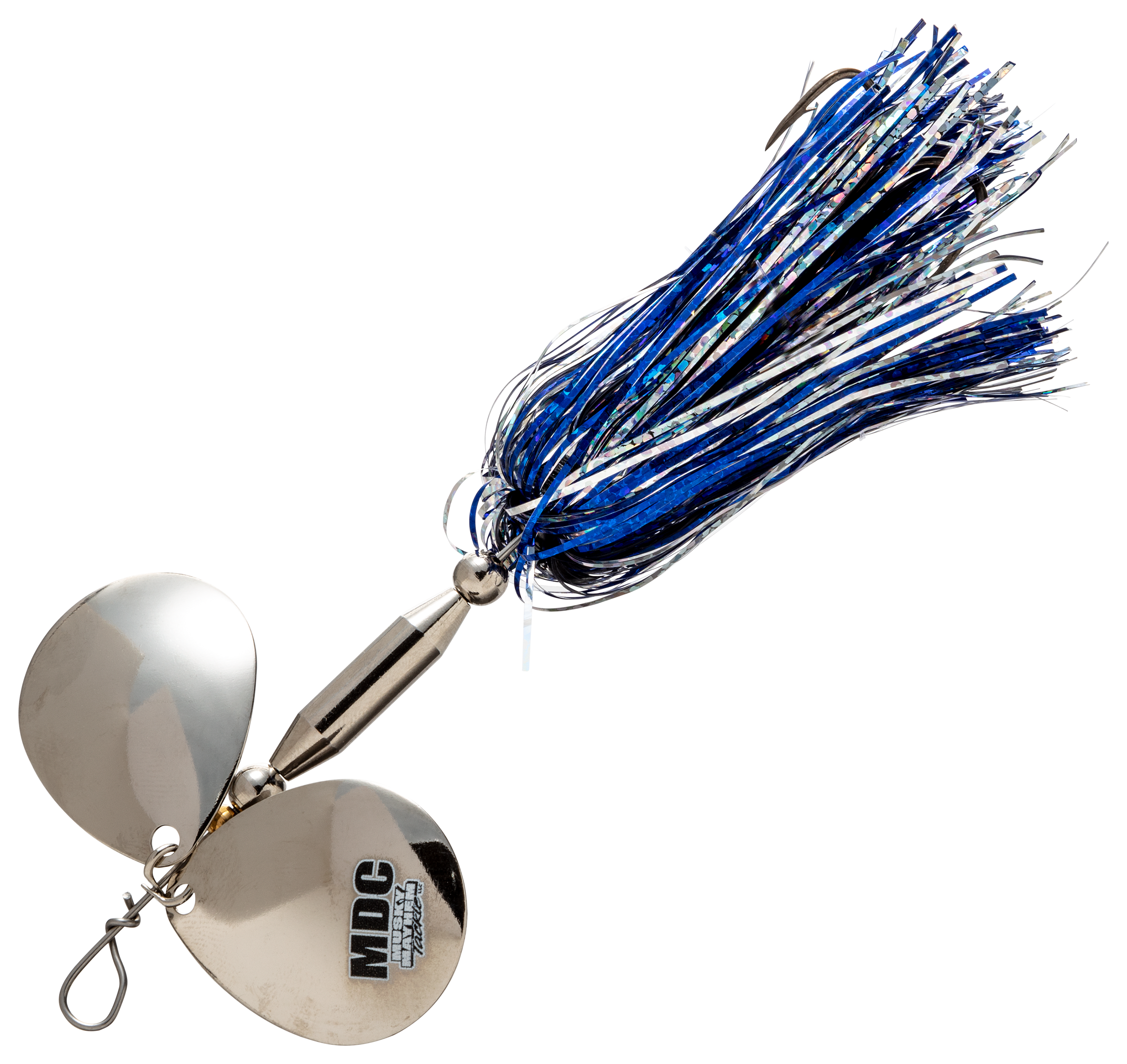 Musky Mayhem Tackle Micro Double Cowgirl Spinner - 3/4 oz. - Blue/Silver/Ni