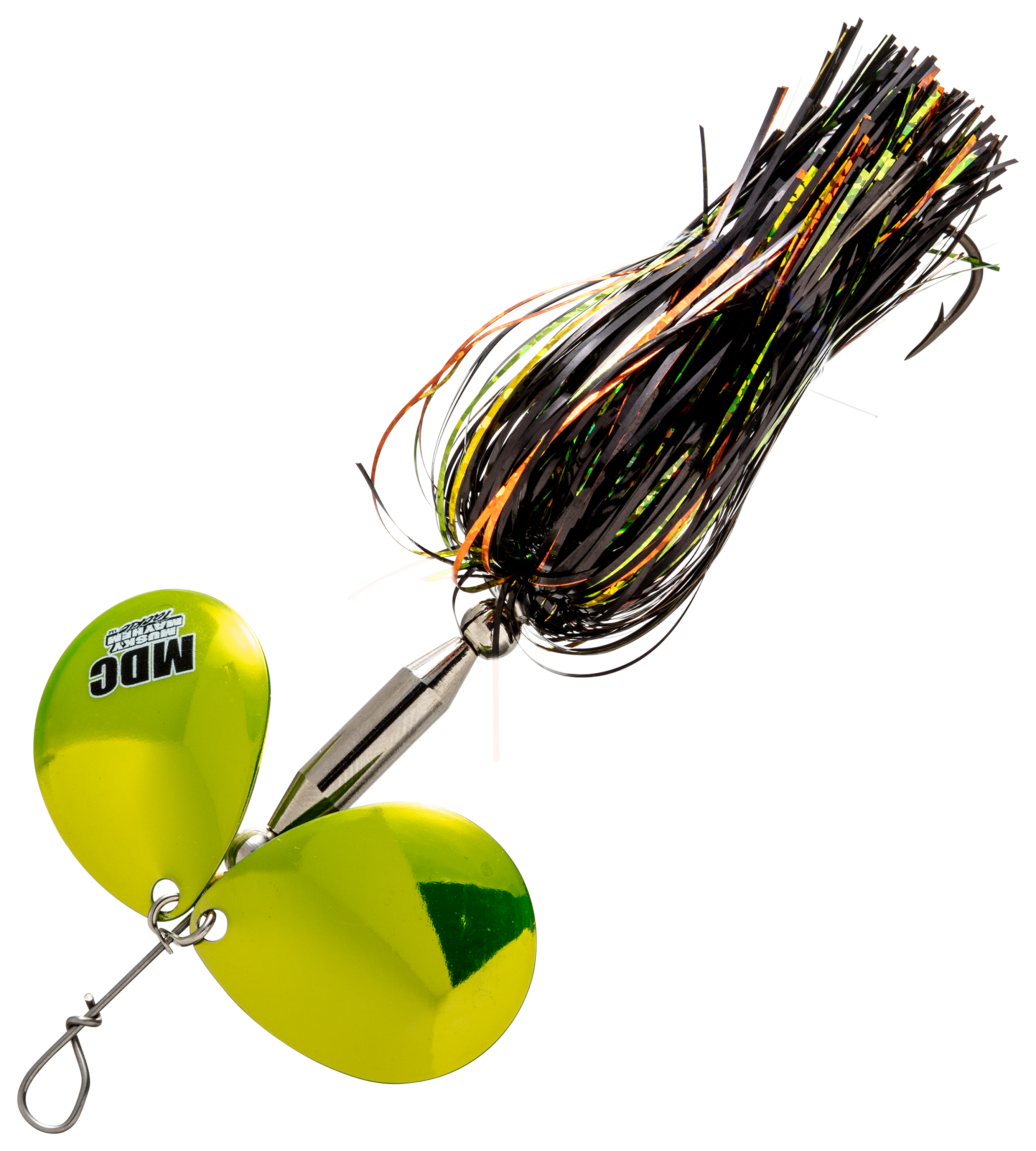 Musky Mayhem Tackle Micro Double Cowgirl Spinner - 3/4 oz. - Blackfire/Tran