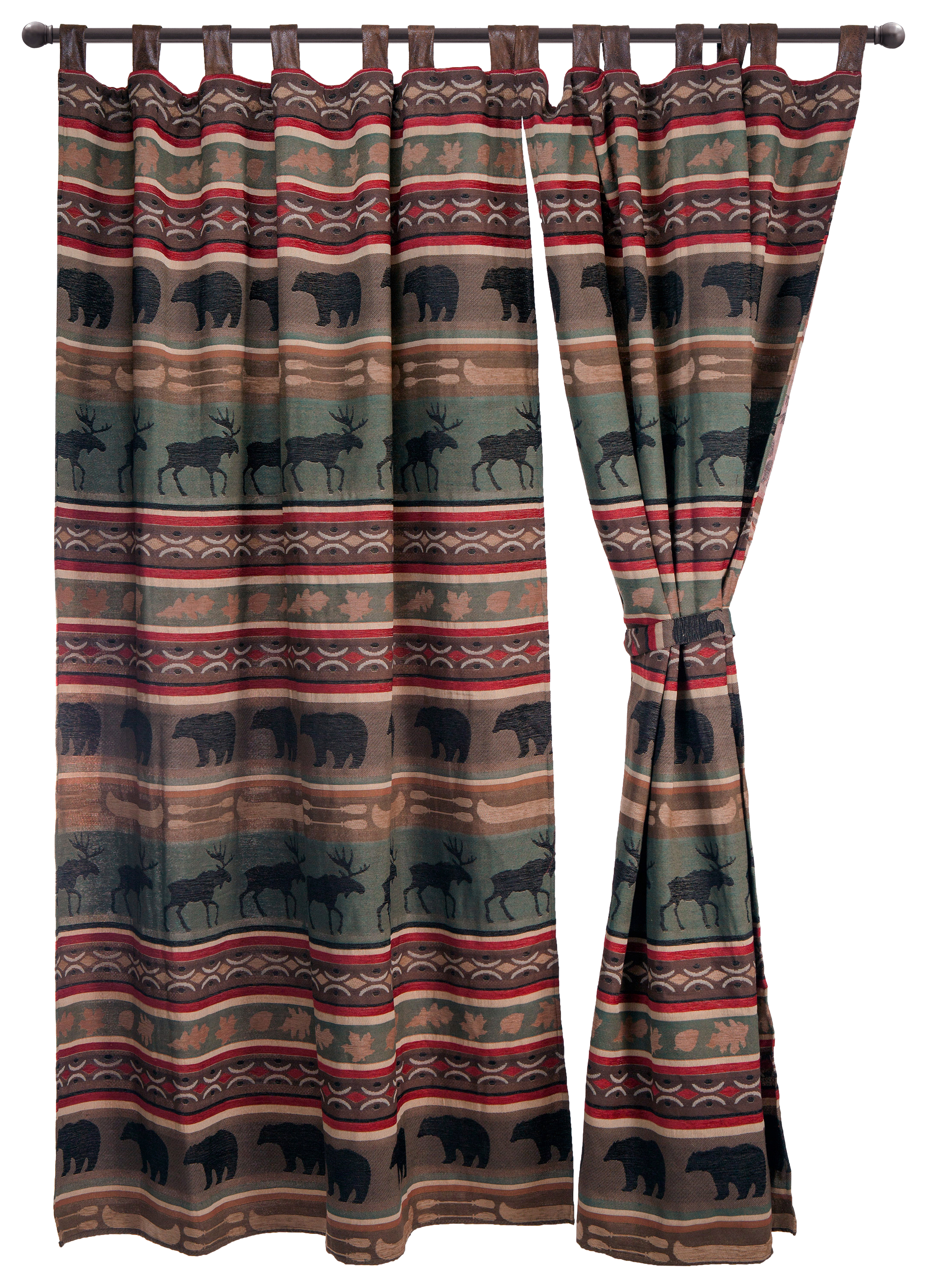 Backwoods Collection Woven Tab Top Drapes