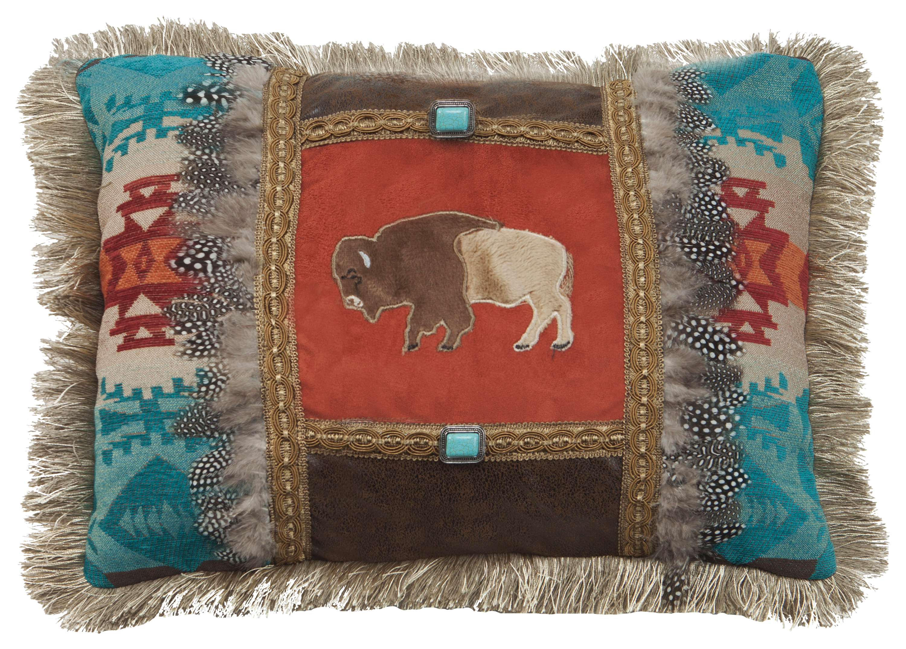 Canyon View Collection Buffalo Feather Throw Pillow