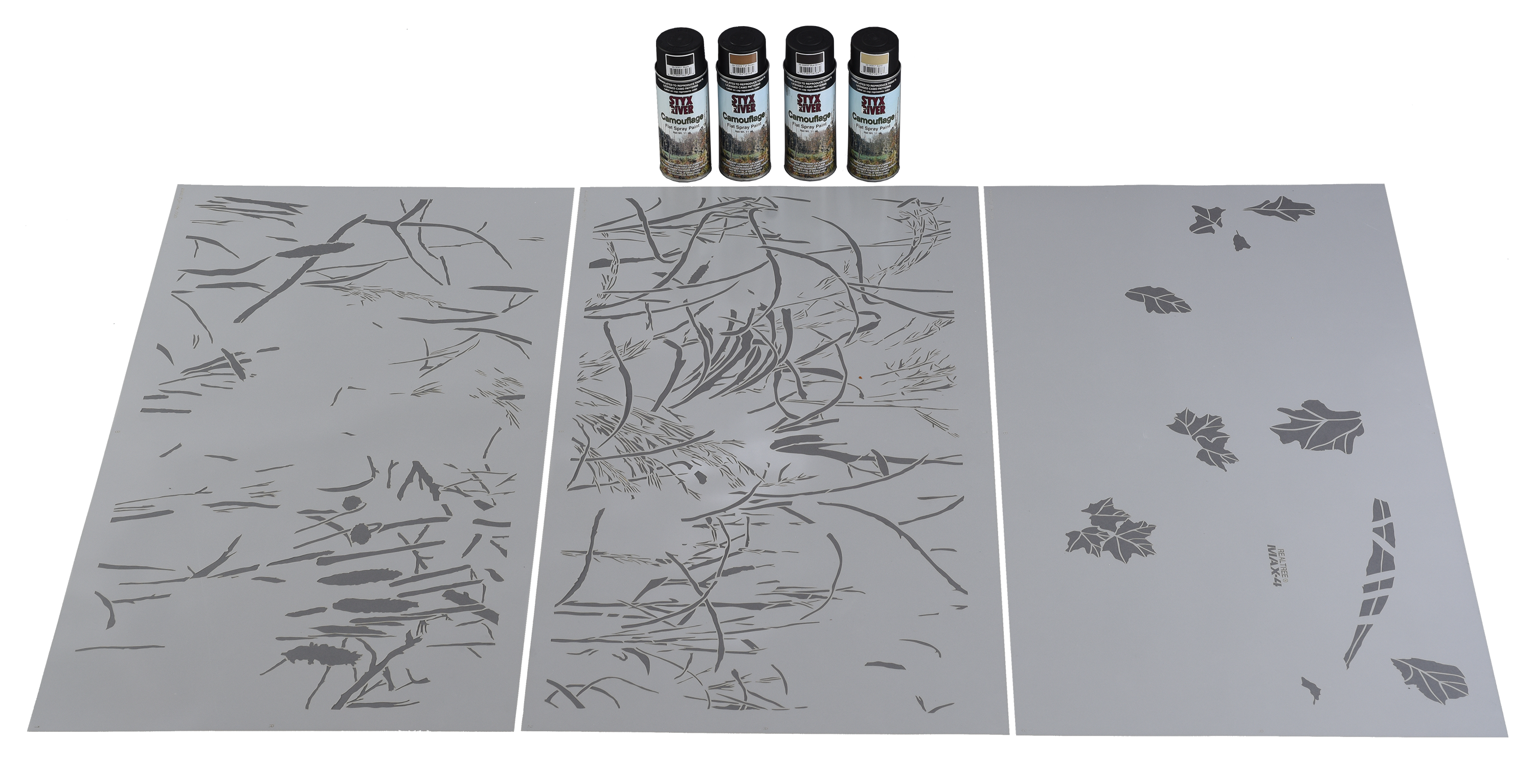 Styx River Camo Boat/Blind Stencil Kit - Realtree Max-4