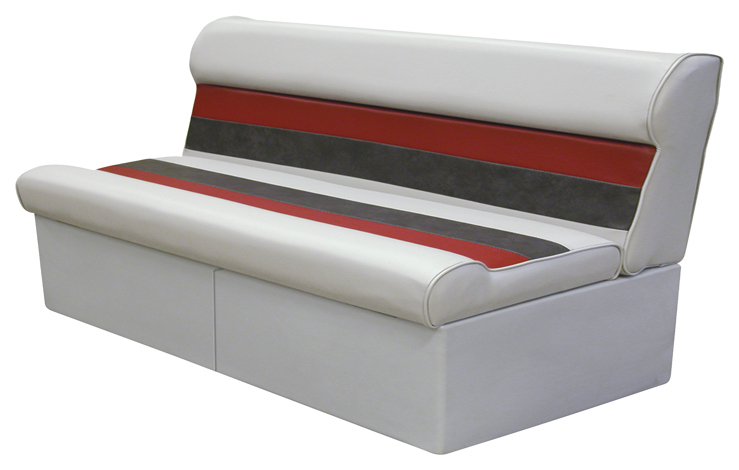 Image of Wise Deluxe Pontoon 55' Bench and Base Seat - Gray/Red/Charcoal