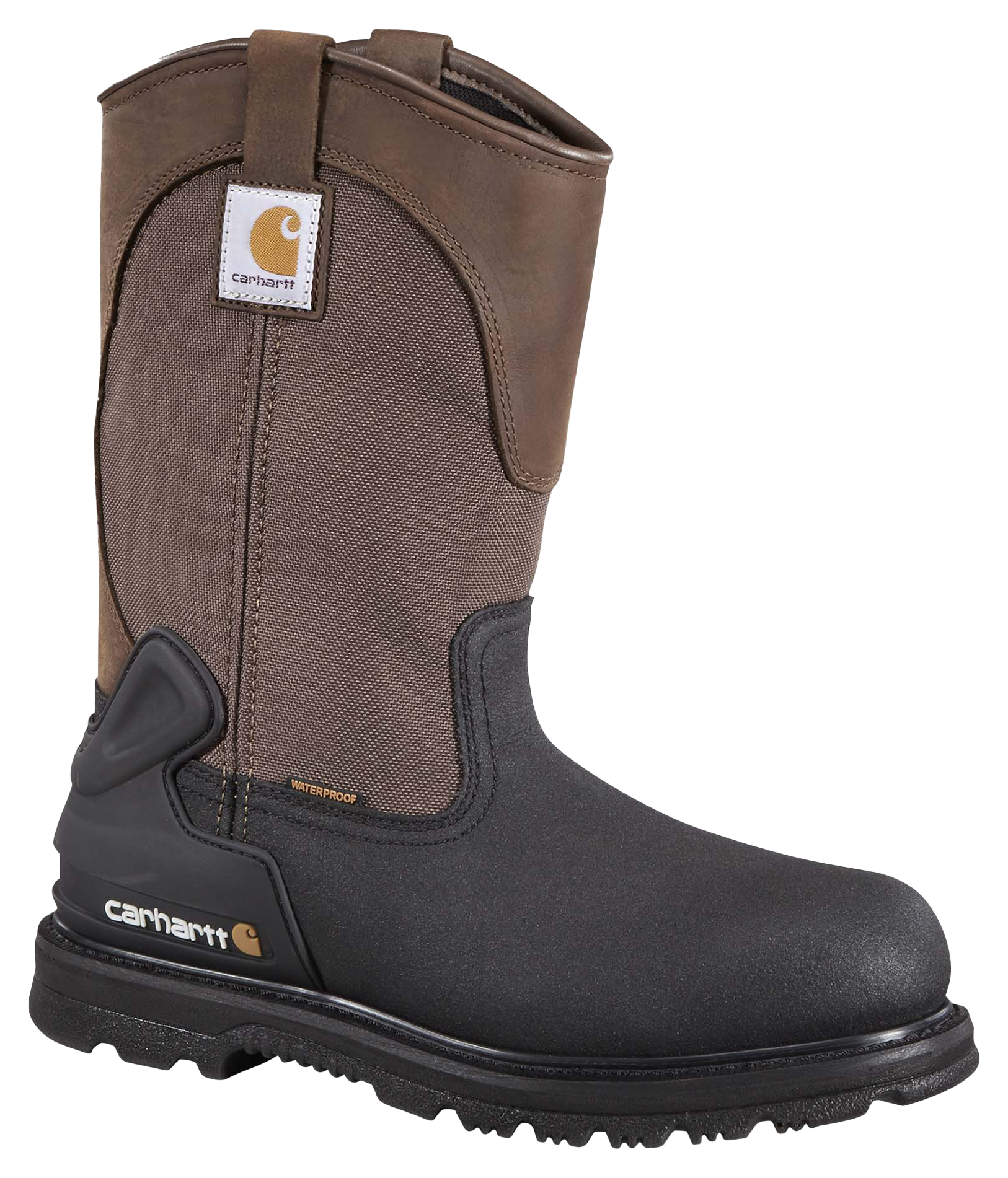 Image of Carhartt Core 11' Insulated Waterproof Steel Toe Wellington Work Boots for Men - Brown - 11.5M