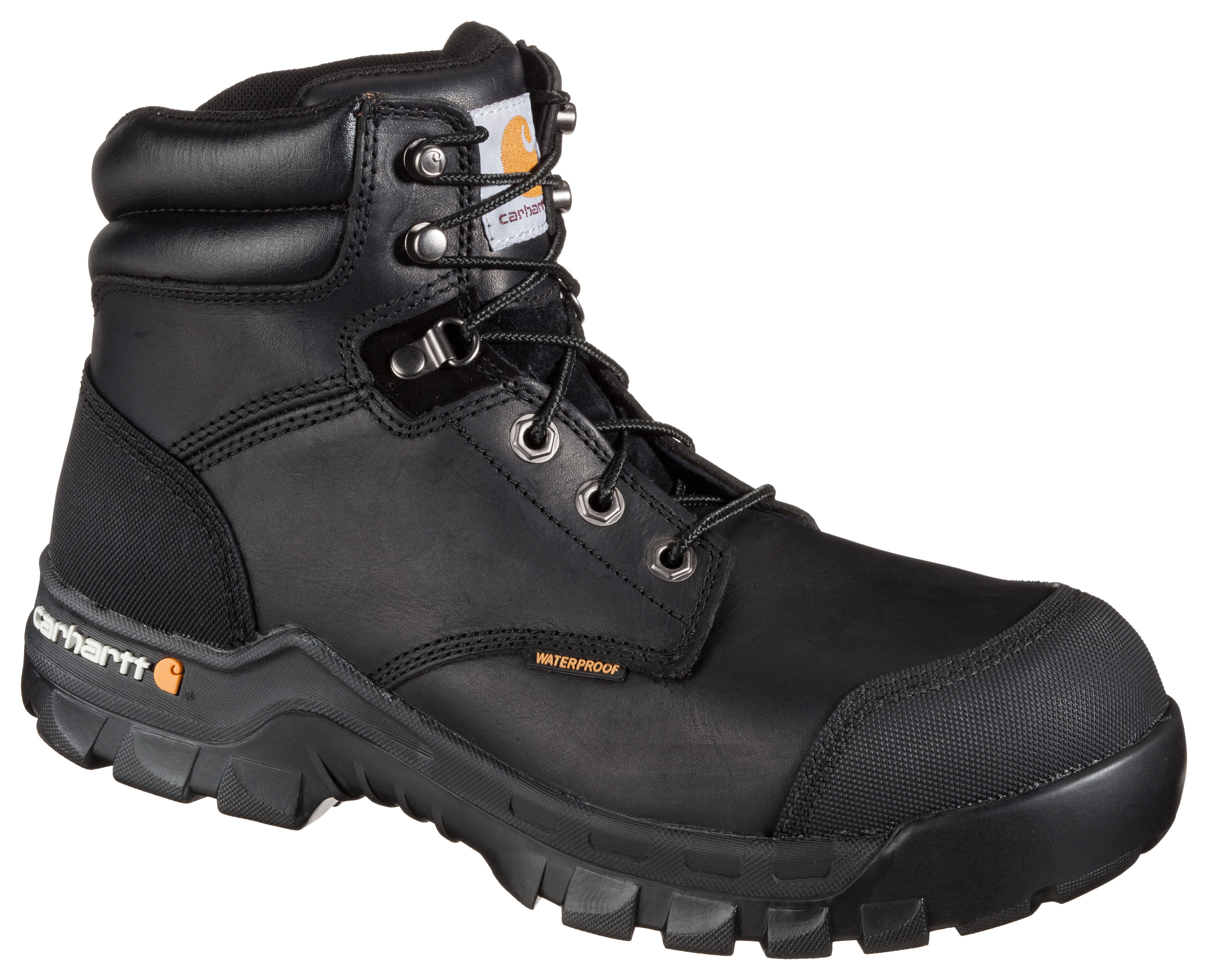 Image of Carhartt 6' Rugged Flex Waterproof Safety Toe Work Boots for Men - Black - 10M