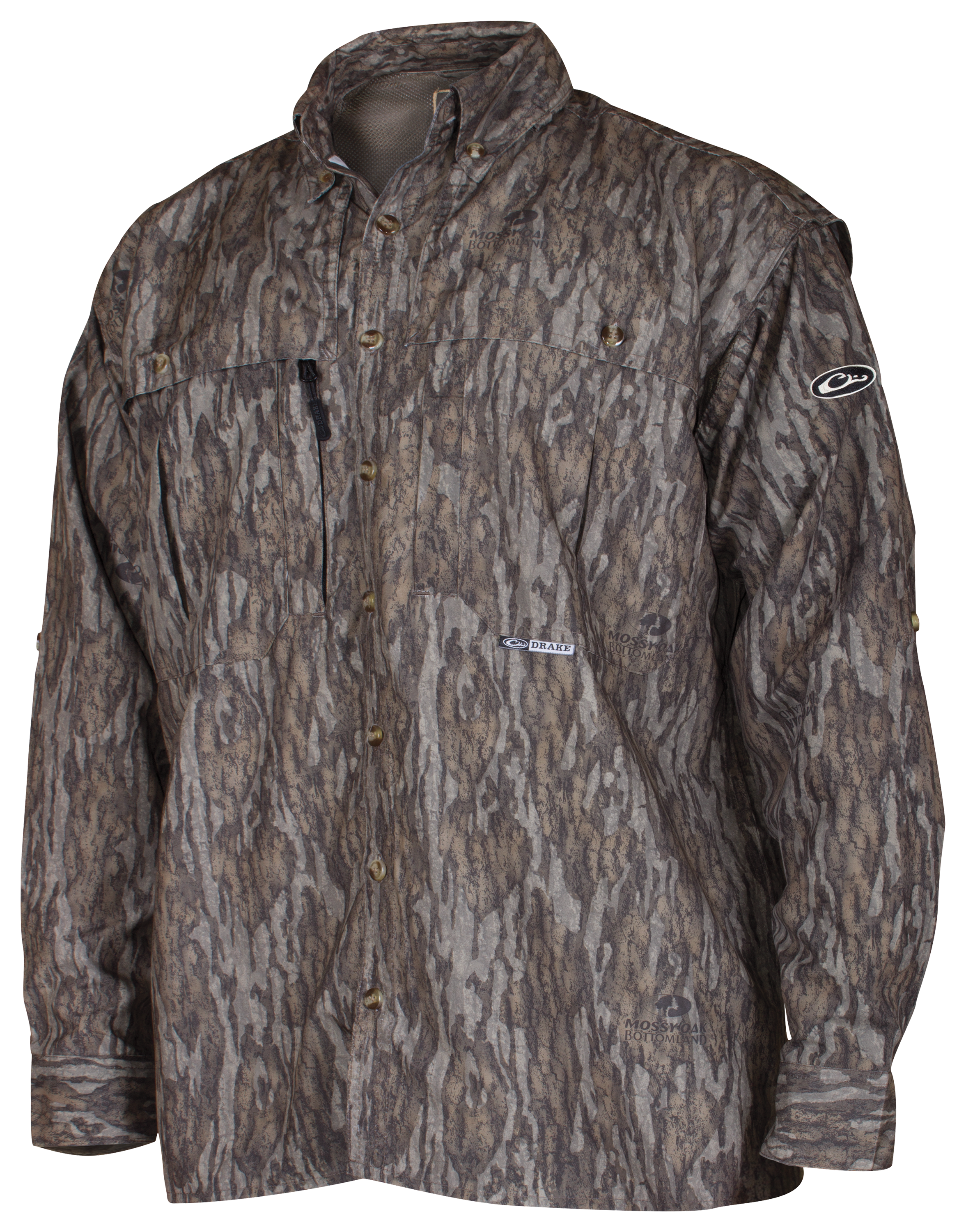 Drake Waterfowl EST Vented Wingshooter's Long-Sleeve Shirt for Men - Mossy Oak Bottomland - M - Drake Waterfowl