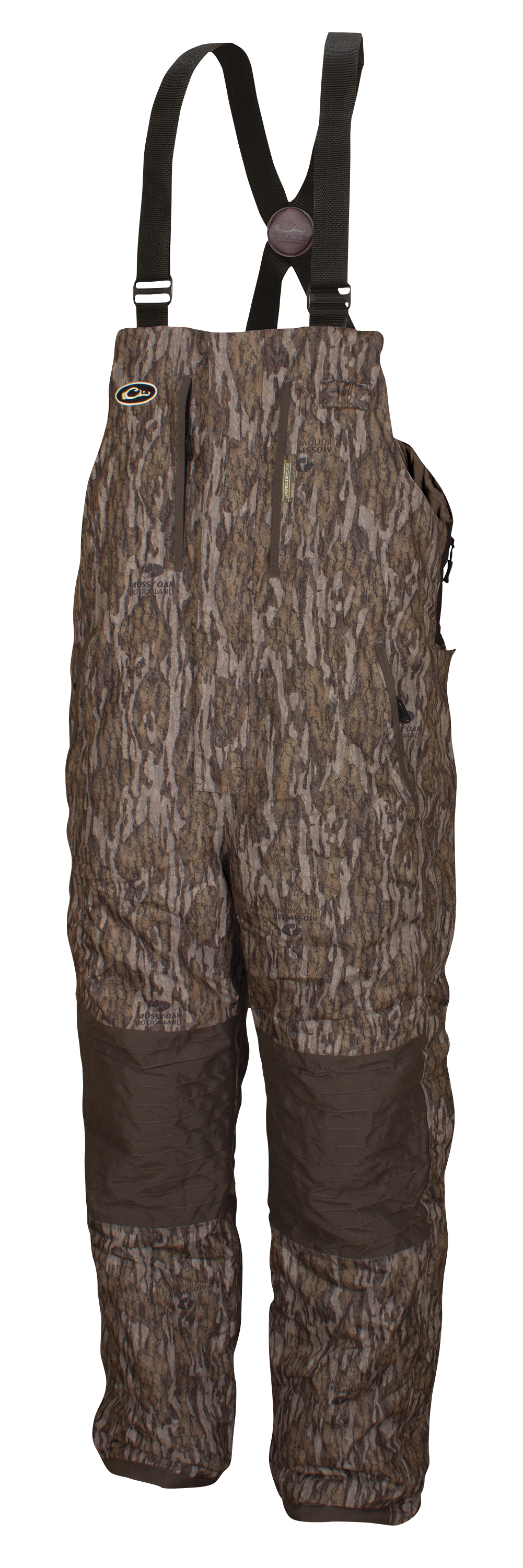 Image of Drake Waterfowl Systems LST 2.0 Insulated Bibs for Men - Mossy Oak Bottomland - L