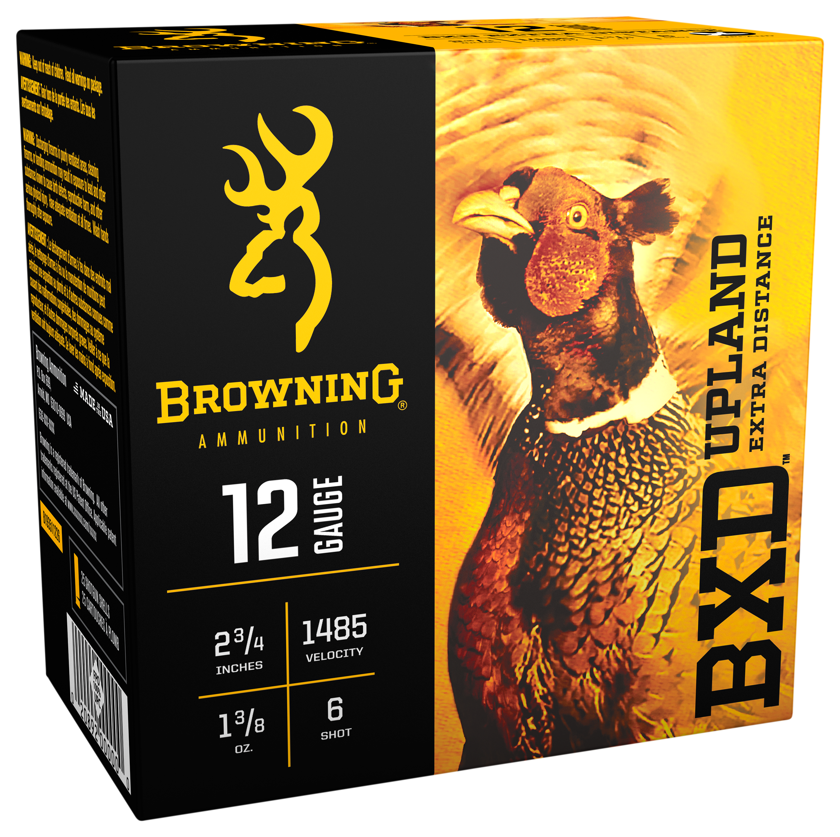 Browning BXD Upland Extra Distance Shotshells - 1-5/8 oz - 1-5/8 oz - #5 Shot - 25 Rounds - Browning