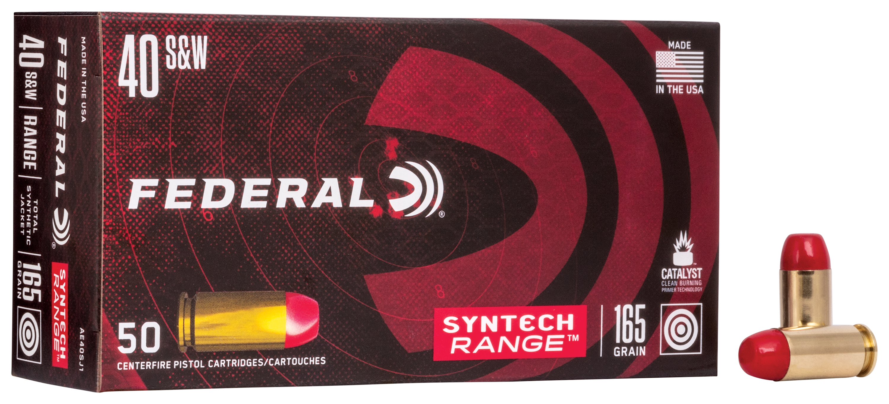 Image of Federal American Eagle Syntech .40 S&ampW 165 Grain Centerfire Handgun Ammo