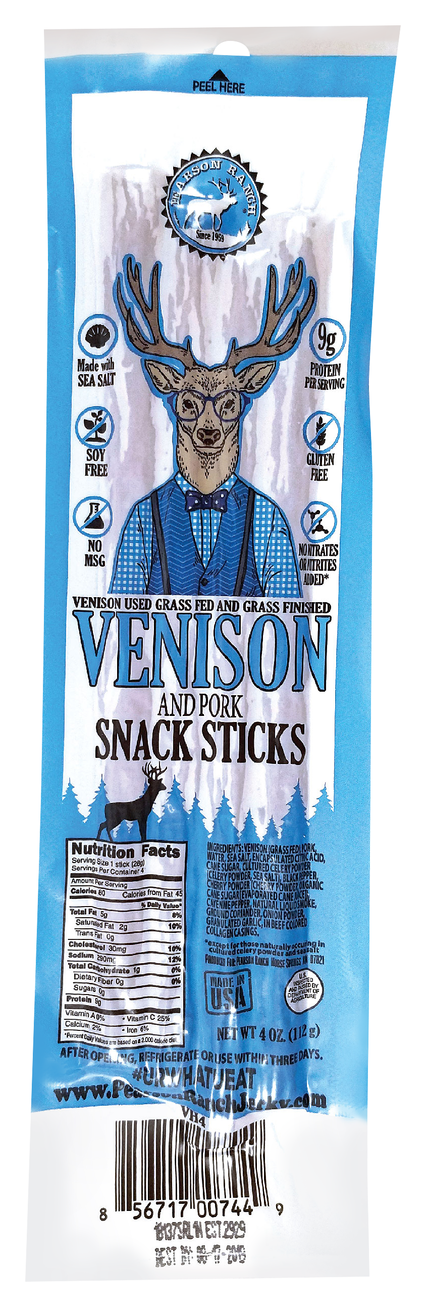 Pearson Ranch Venison Smoked Snack Sticks - 4 oz.
