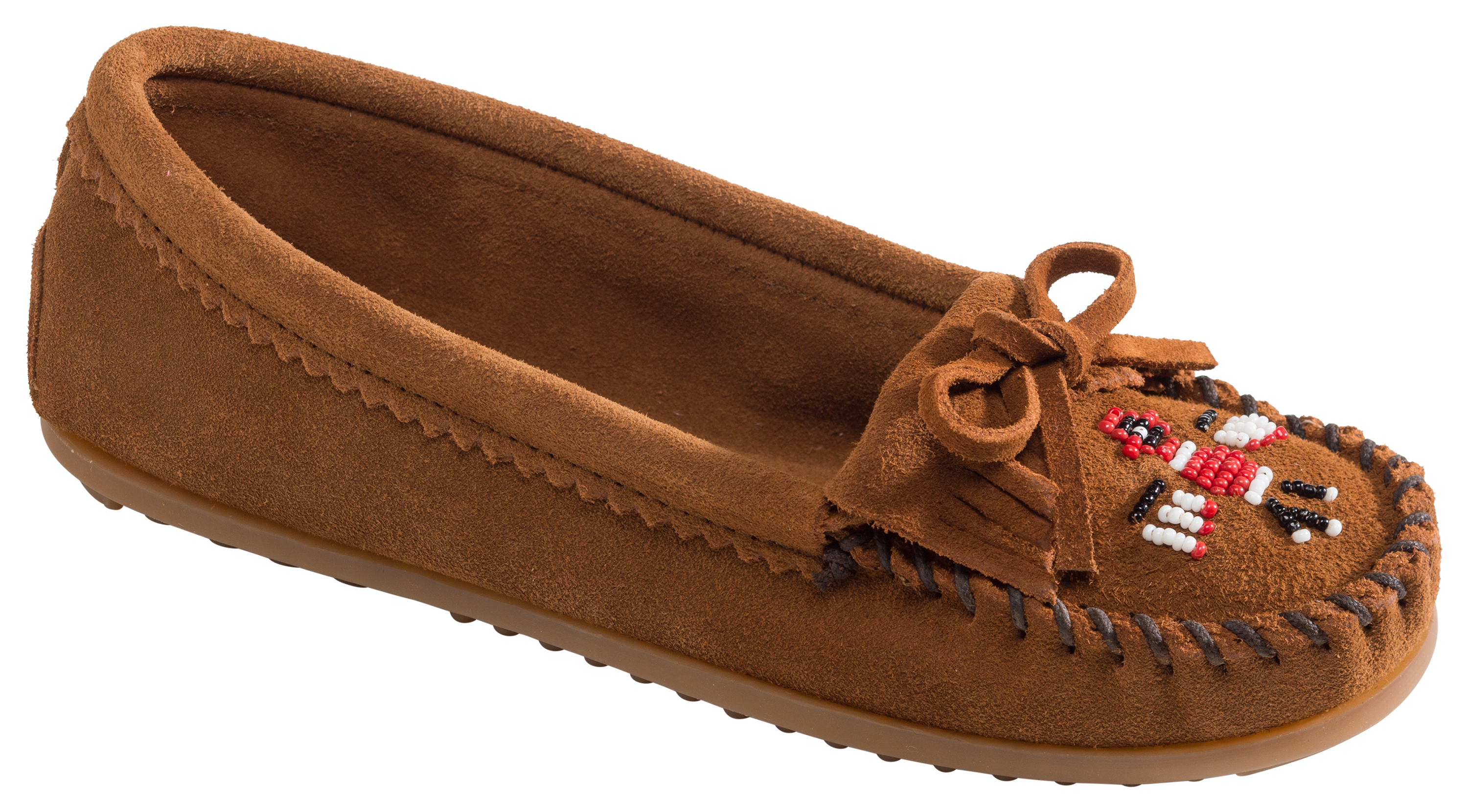 Minnetonka Moccasin Thunderbird II Moccasin Slip-On Shoes for Ladies - Brow