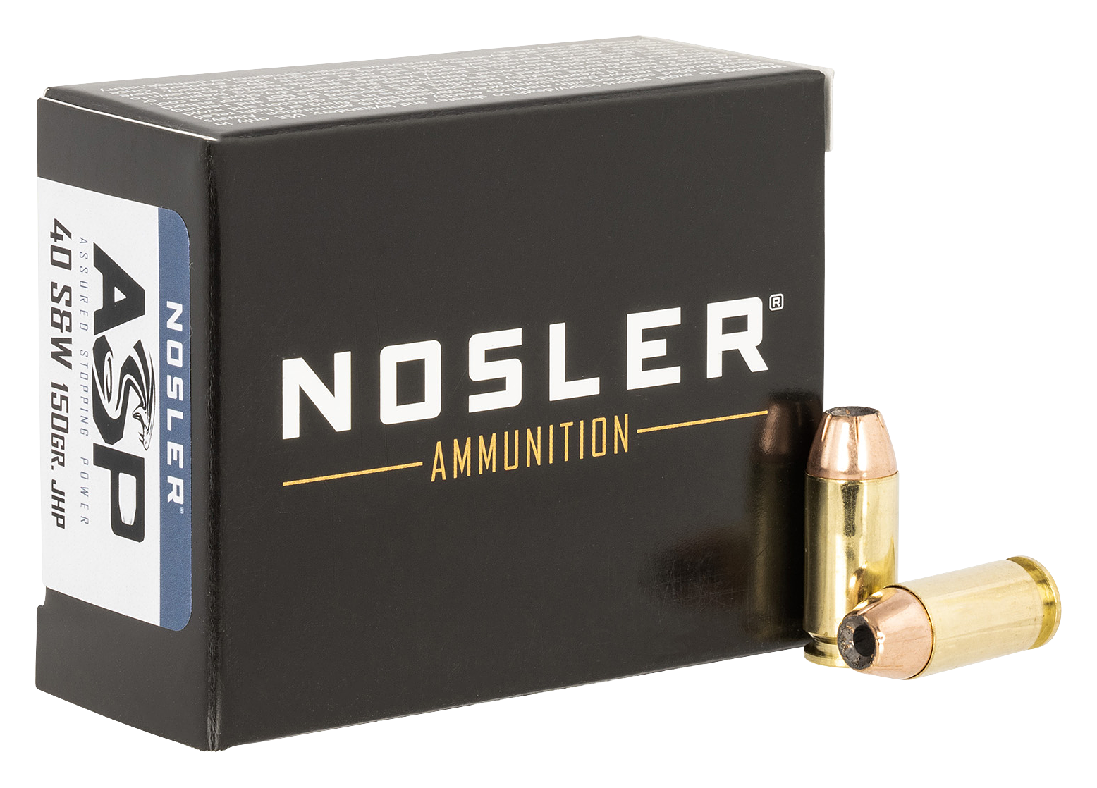 Image of Nosler Match Grade JHP .40 S&ampW 150 Grain 1110 Velocity Handgun Ammo