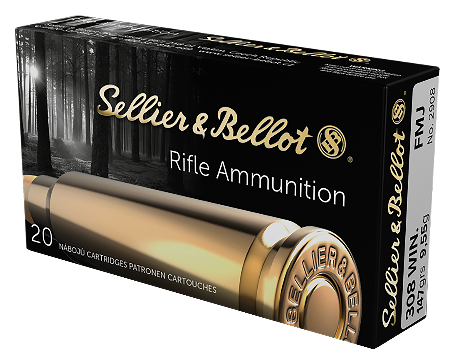 Sellier &Bellot .308 Winchester 147 Grain FMJ Centerfire Rifle Ammo