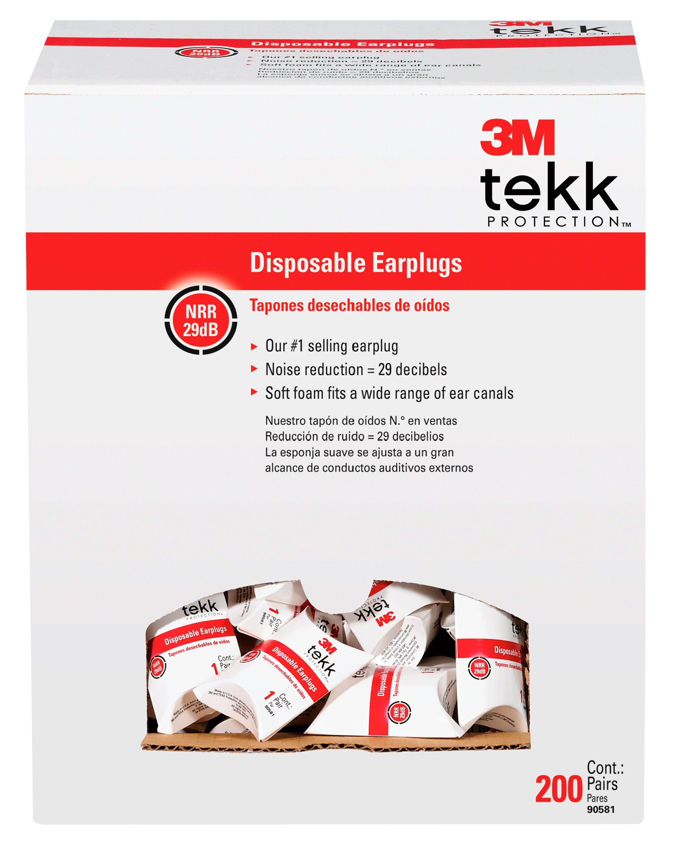 3M Tekk Protection Disposable Earplugs - 3M