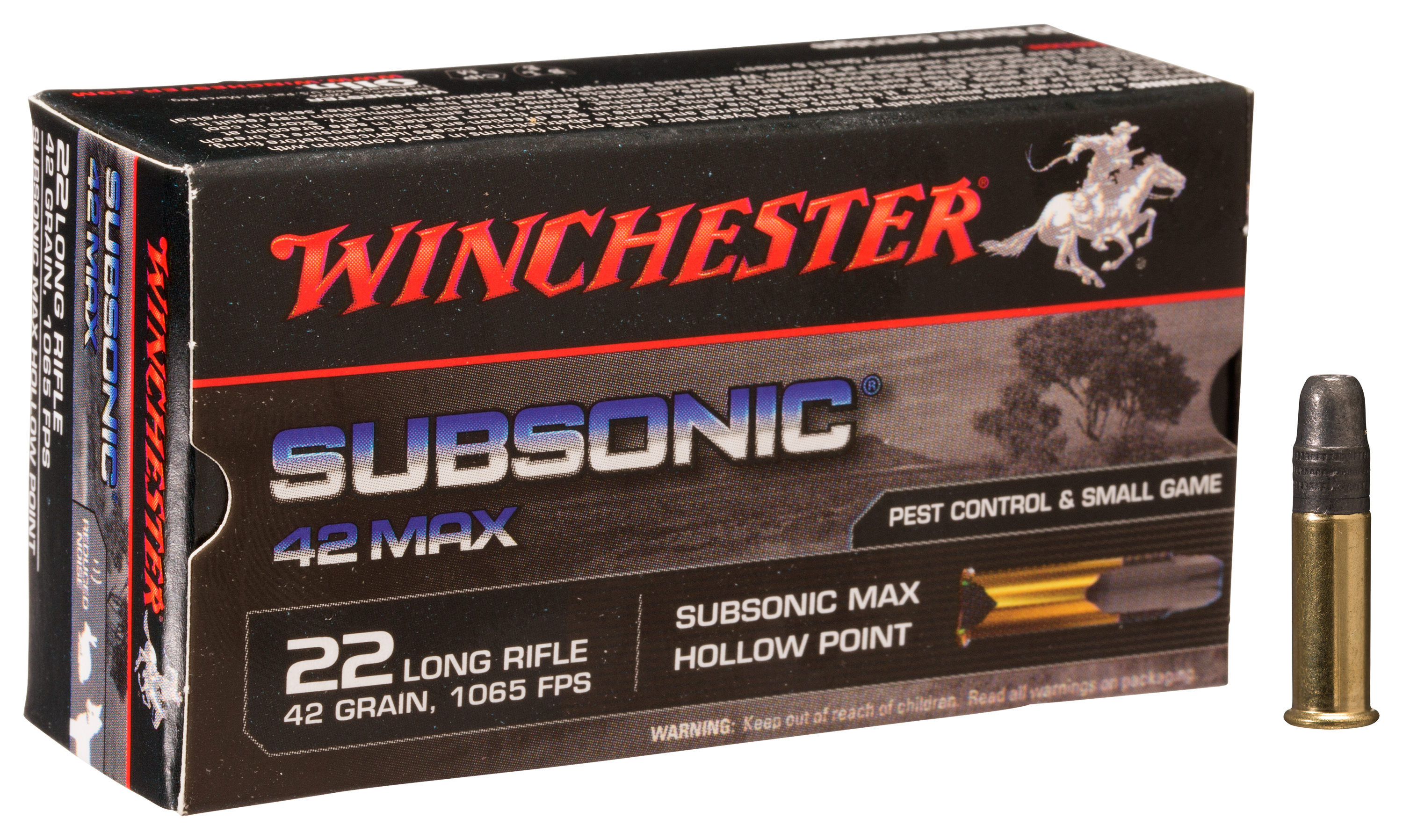 Winchester Subsonic 42 Max Rimfire Ammo - Lead Hollow Point - 50 rounds