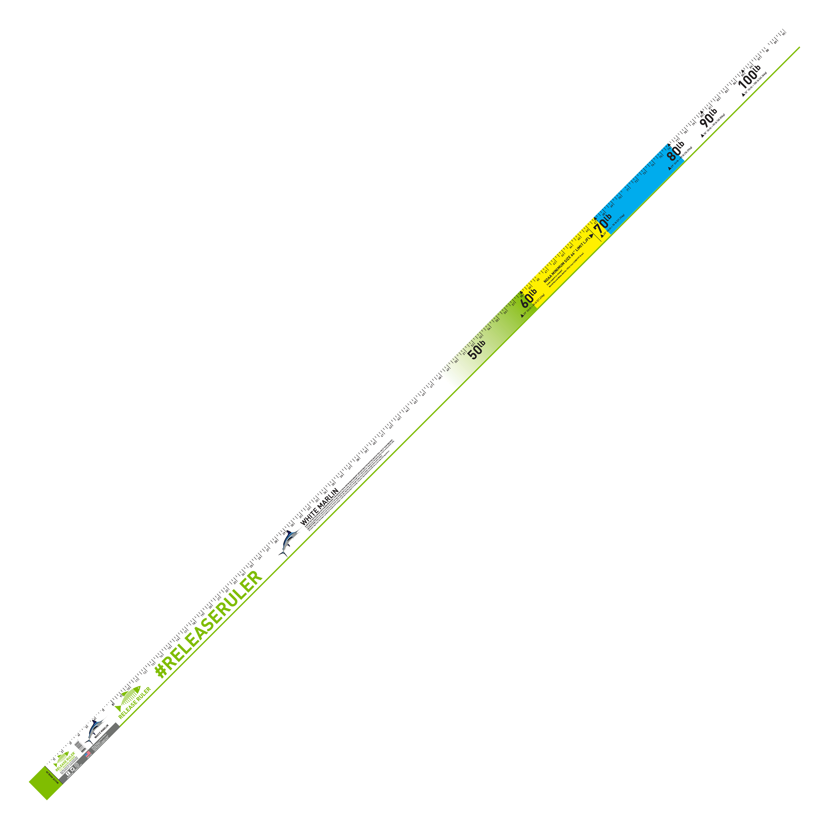 Release Ruler White Marlin Ruler - 90 x 2