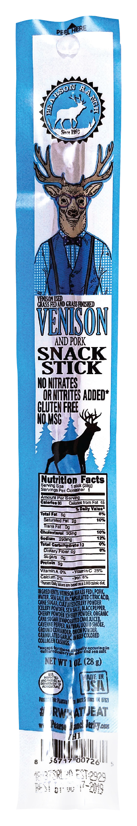 Pearson Ranch Venison Smoked Snack Sticks - 1 oz.