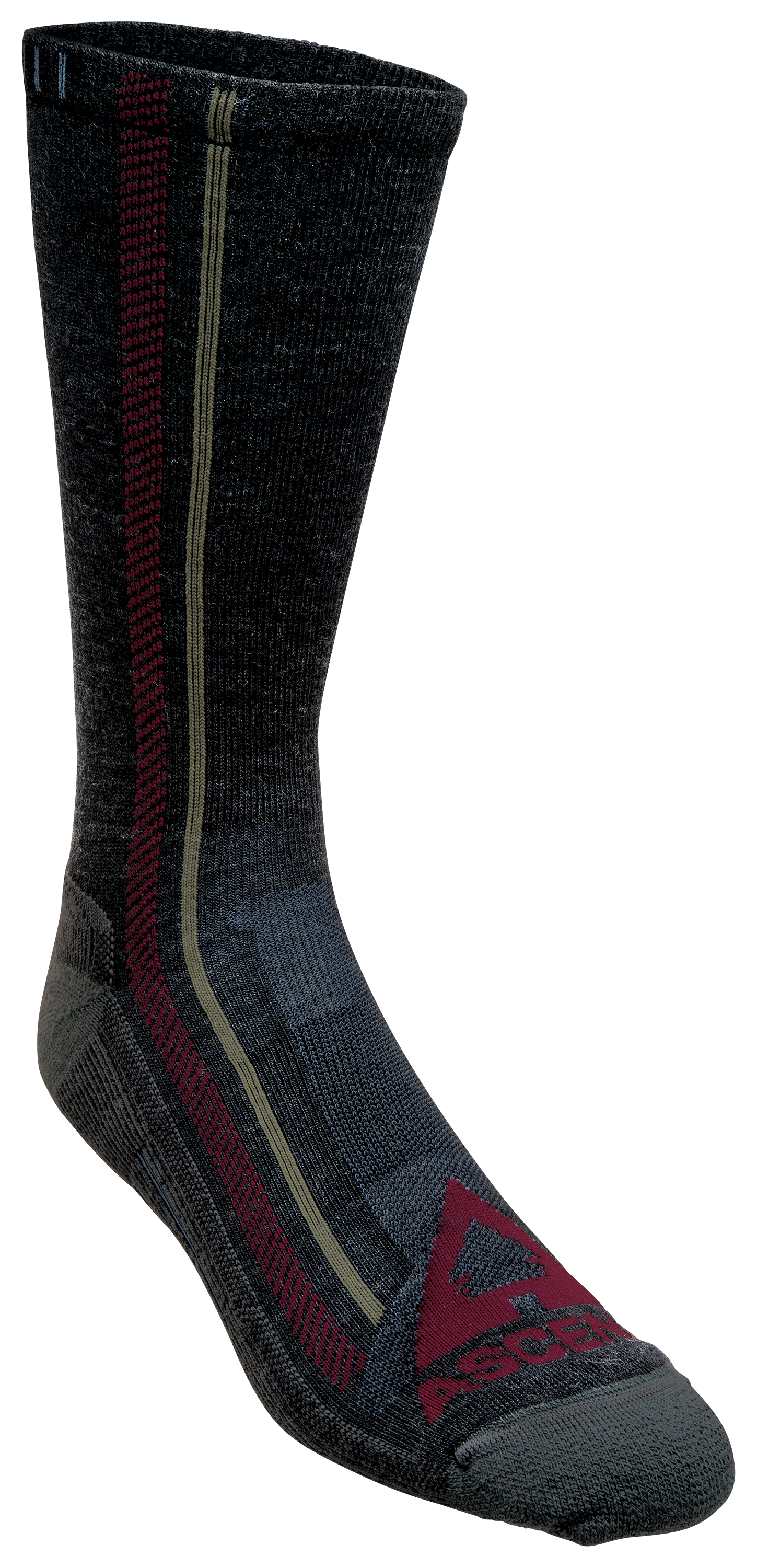 Ascend Hiker Crew Socks - Charcoal - XL