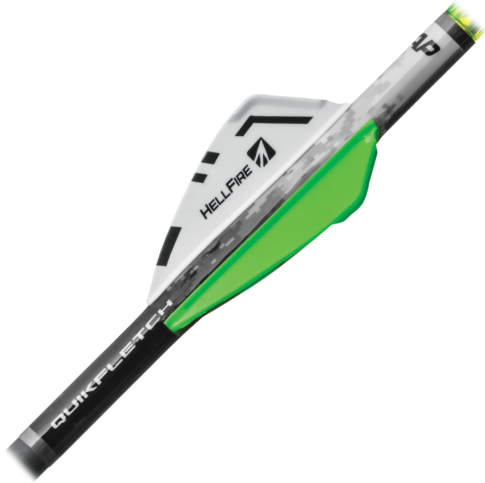 New Archery Products Quickfletch Hellfire Vanes - Green and White - New Archery Products